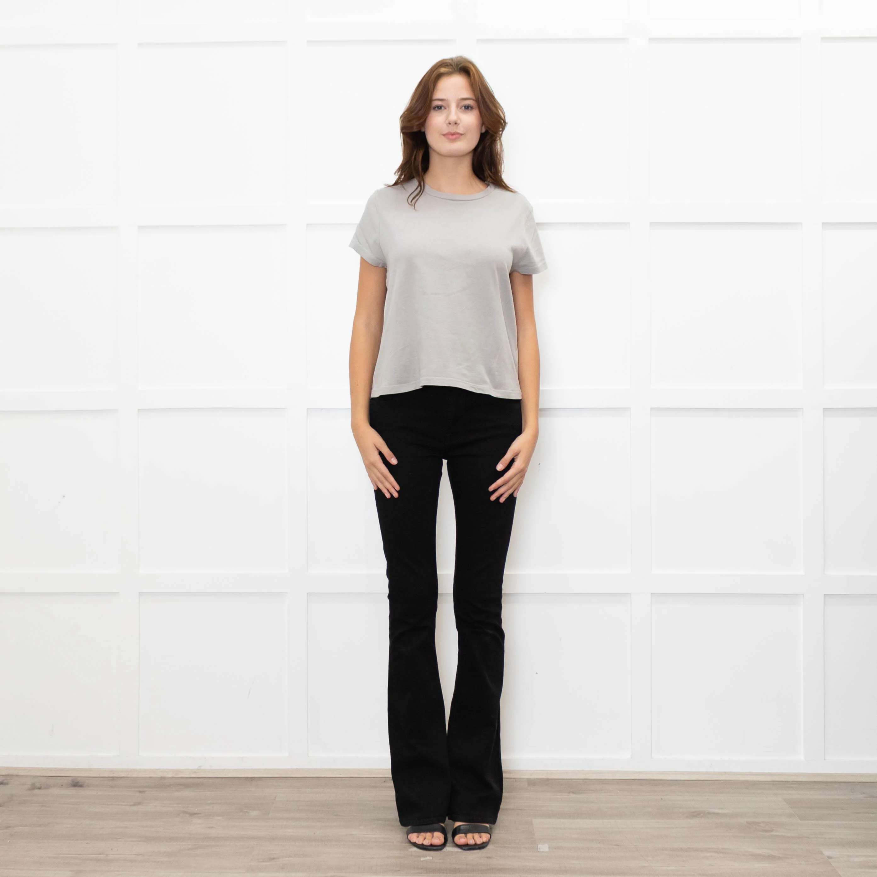 Agolde Washed Grey Round Neck Tshirt
