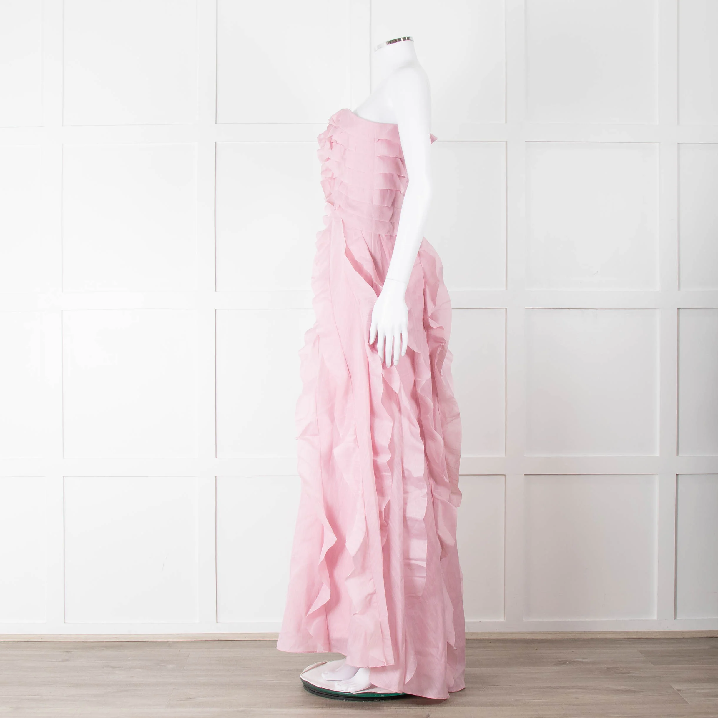 Aje Pale Pink Strapless Frill Maxi Dress - Image 7
