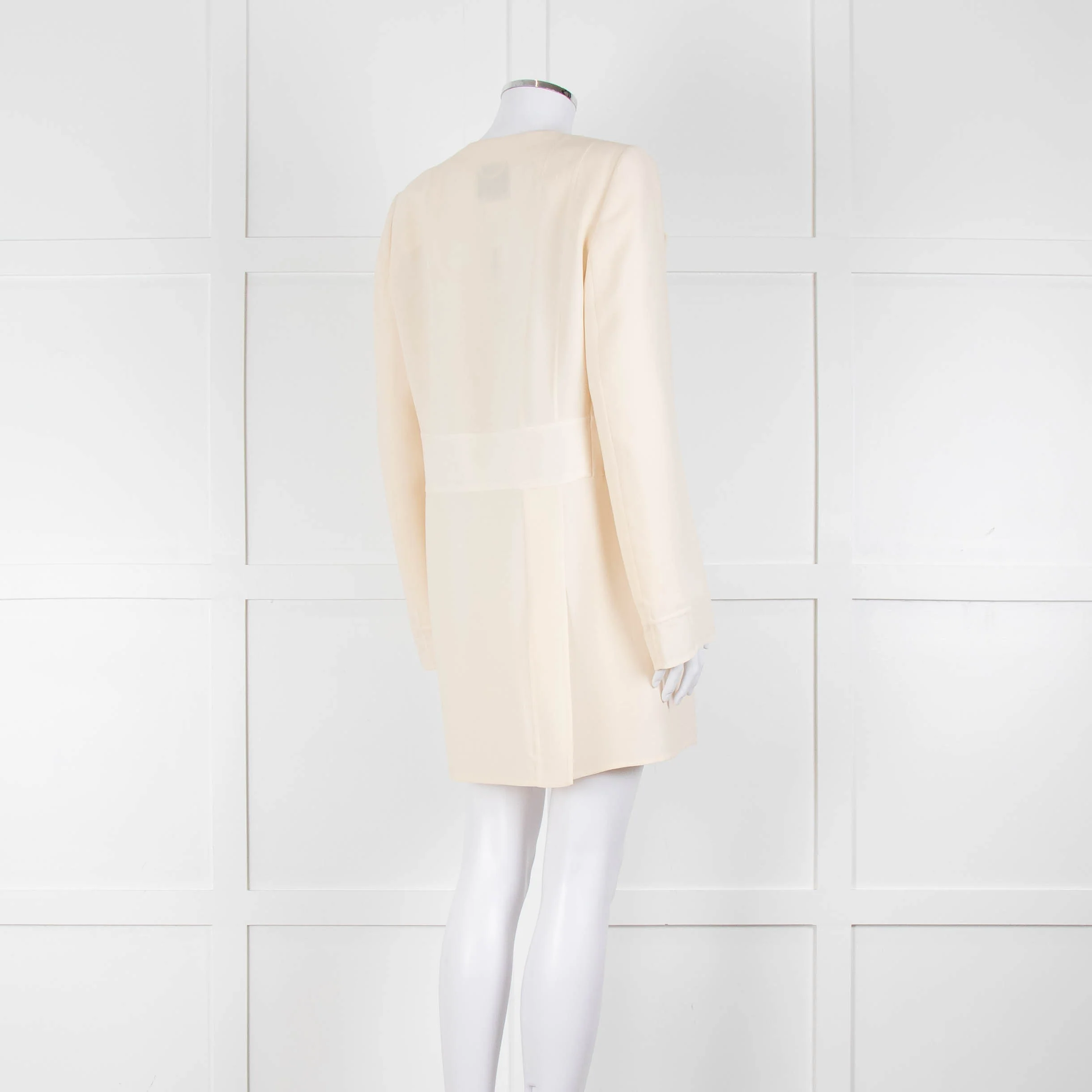 Akris Cream Crepe Open Lapel Dress Blazer - Image 5