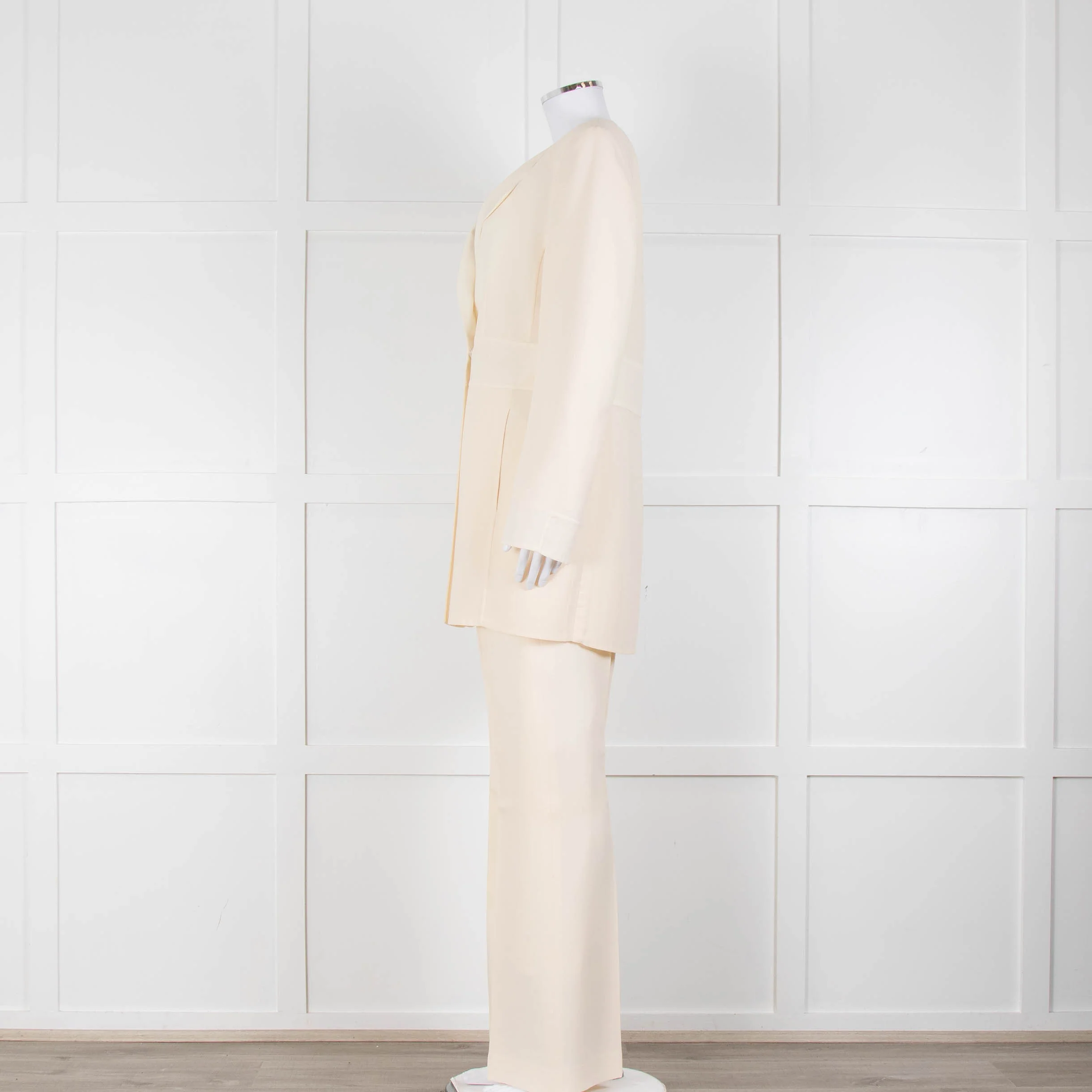 Akris Cream Wool Tailored Trousers - Image 15