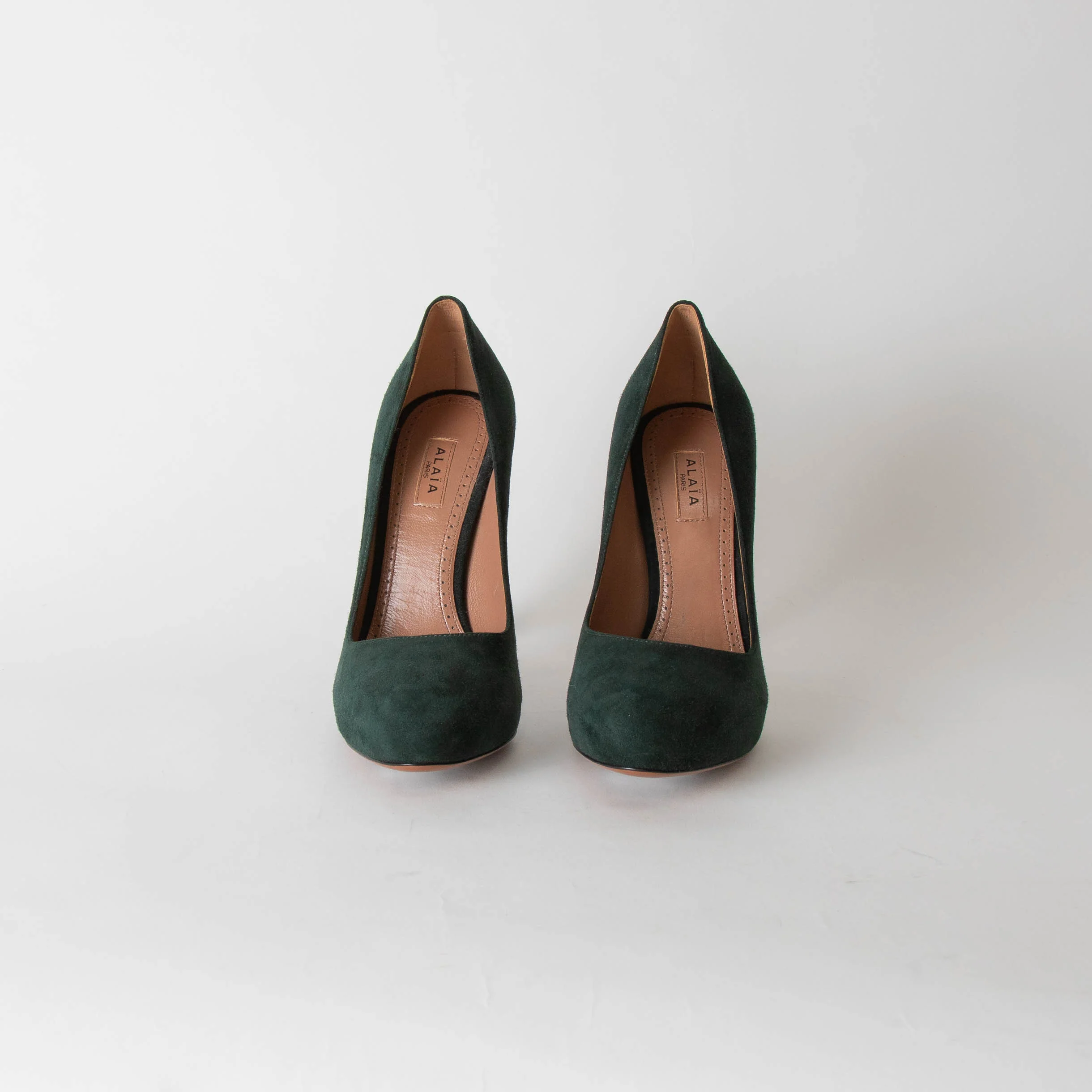 Alaia Dark Green Suede High Heel Shoes - Image 2