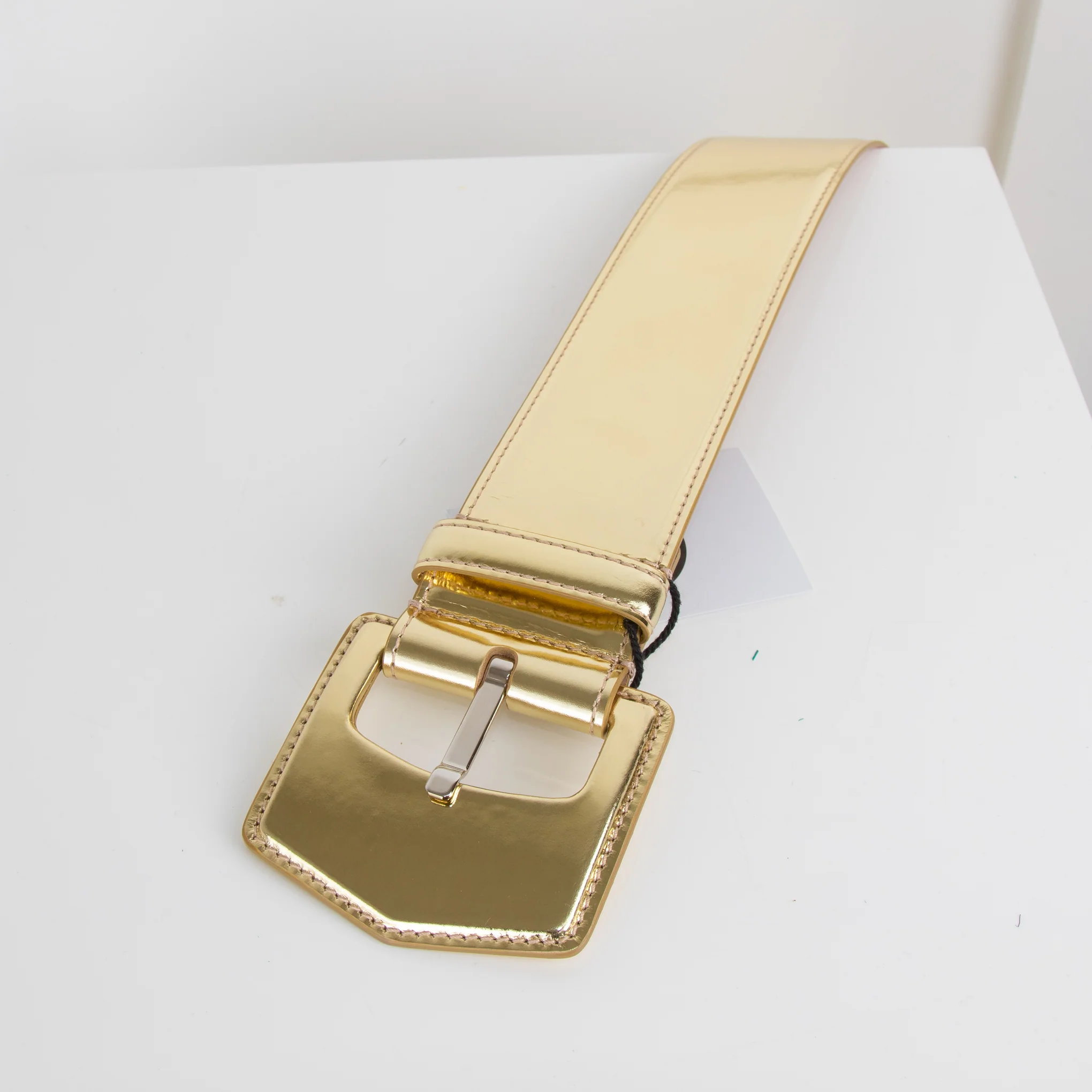 Alaia Gold Wide Leather Belt - Image 2