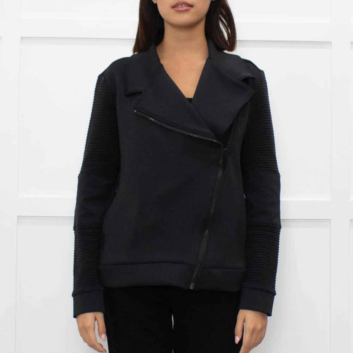 Alala Black Fabric Biker Style Jacket - Image 2