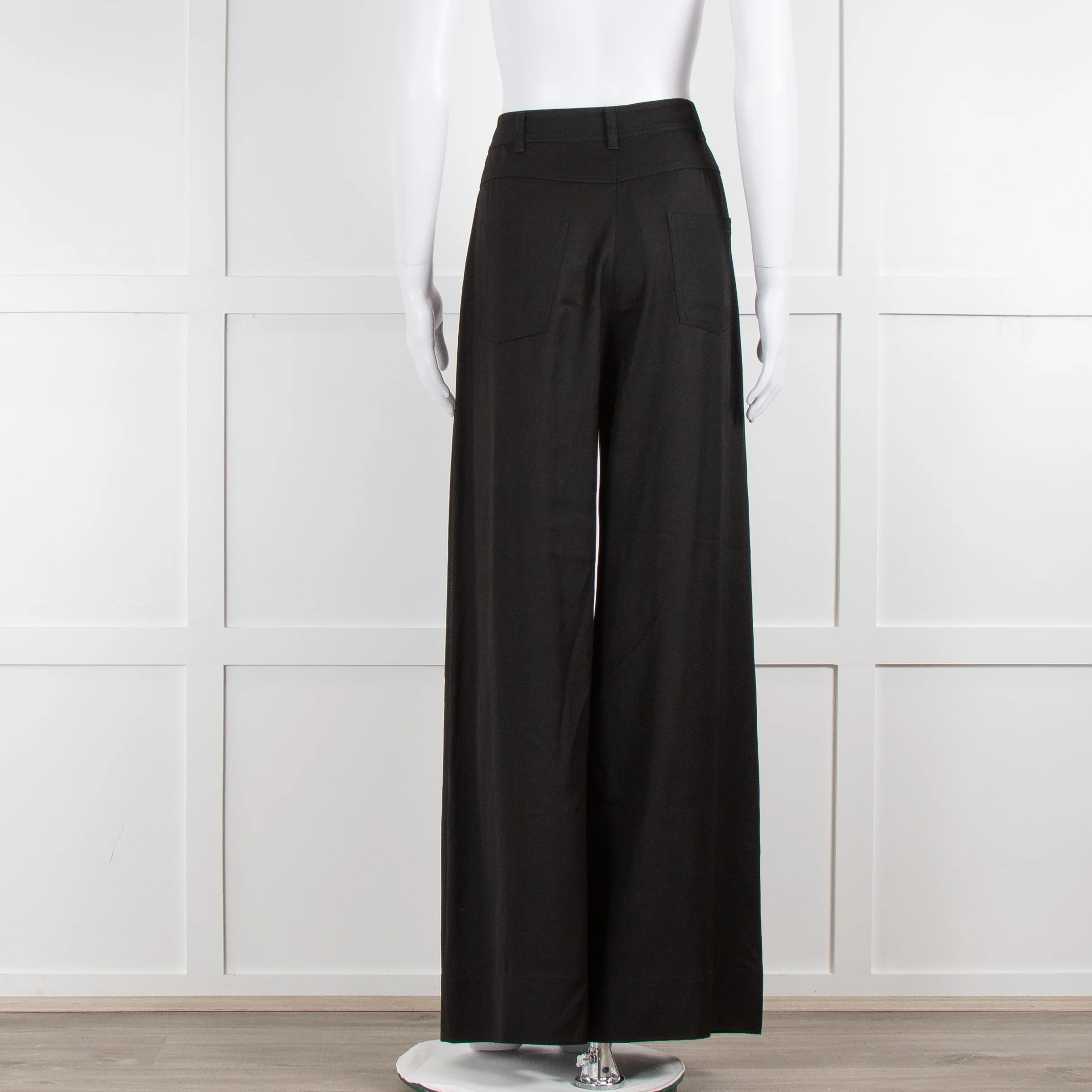Alberta Ferretti Black Twill Tailored Trousers - Image 3