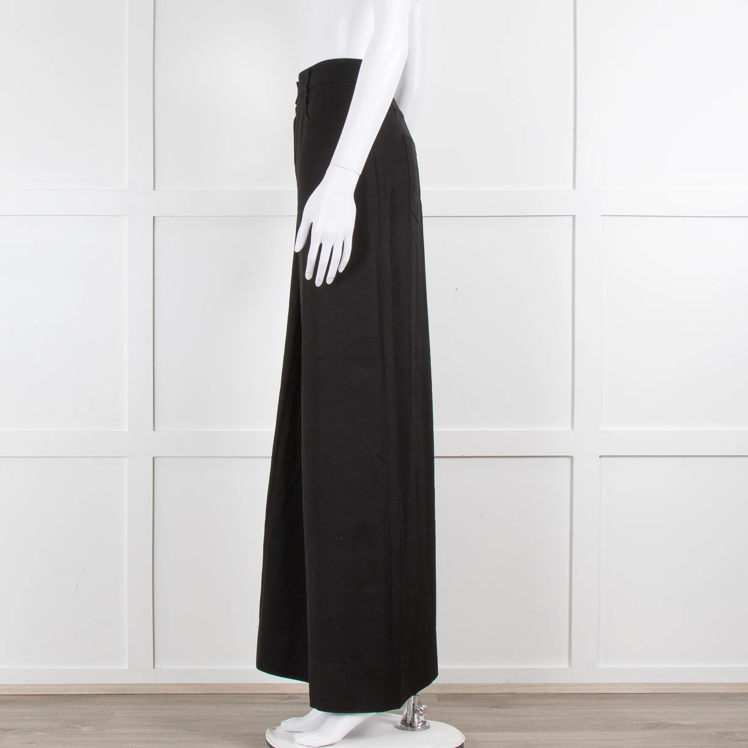 Alberta Ferretti Black Twill Tailored Trousers - Image 4