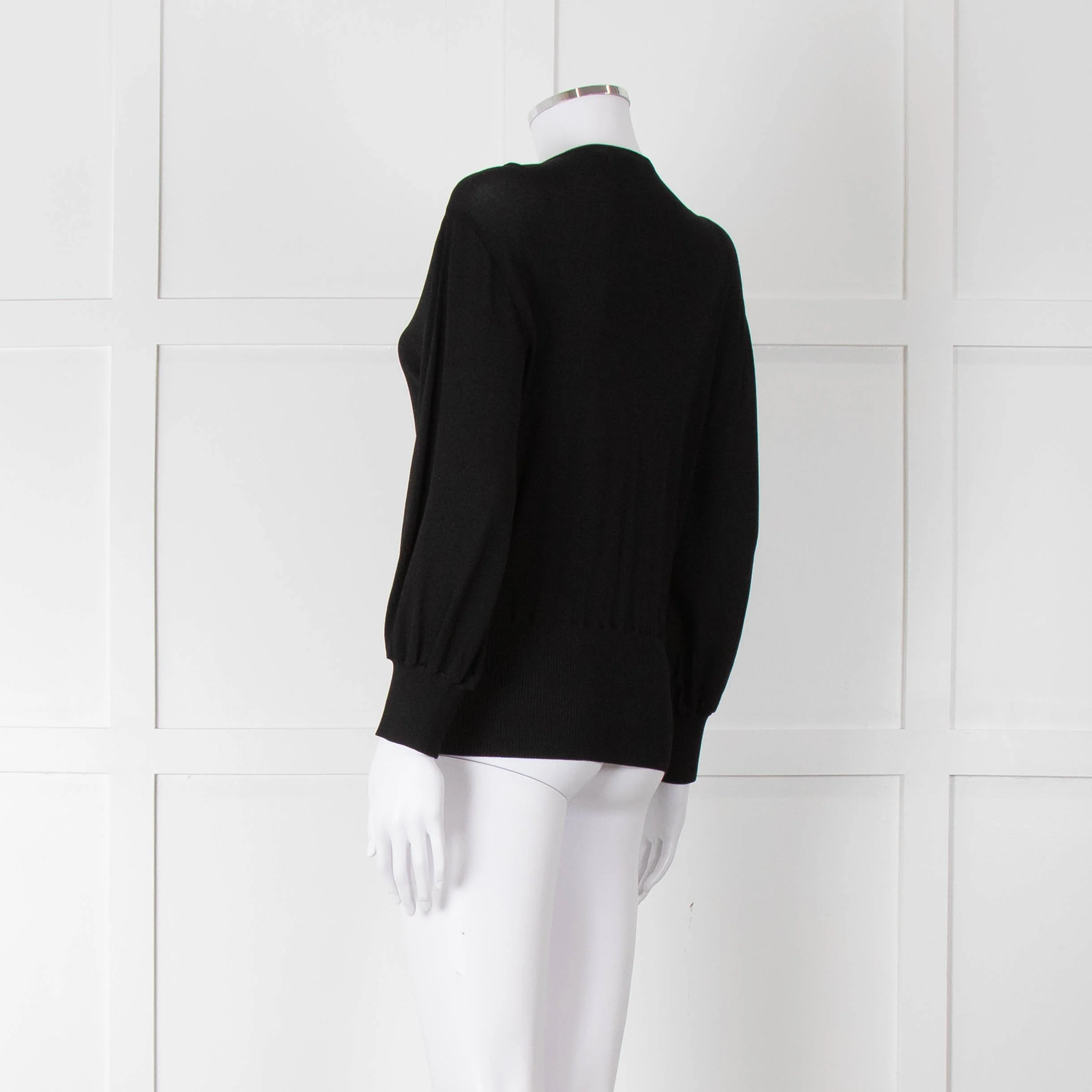 Alberta Ferretti Black Crossover Thin Knit Top - Image 6