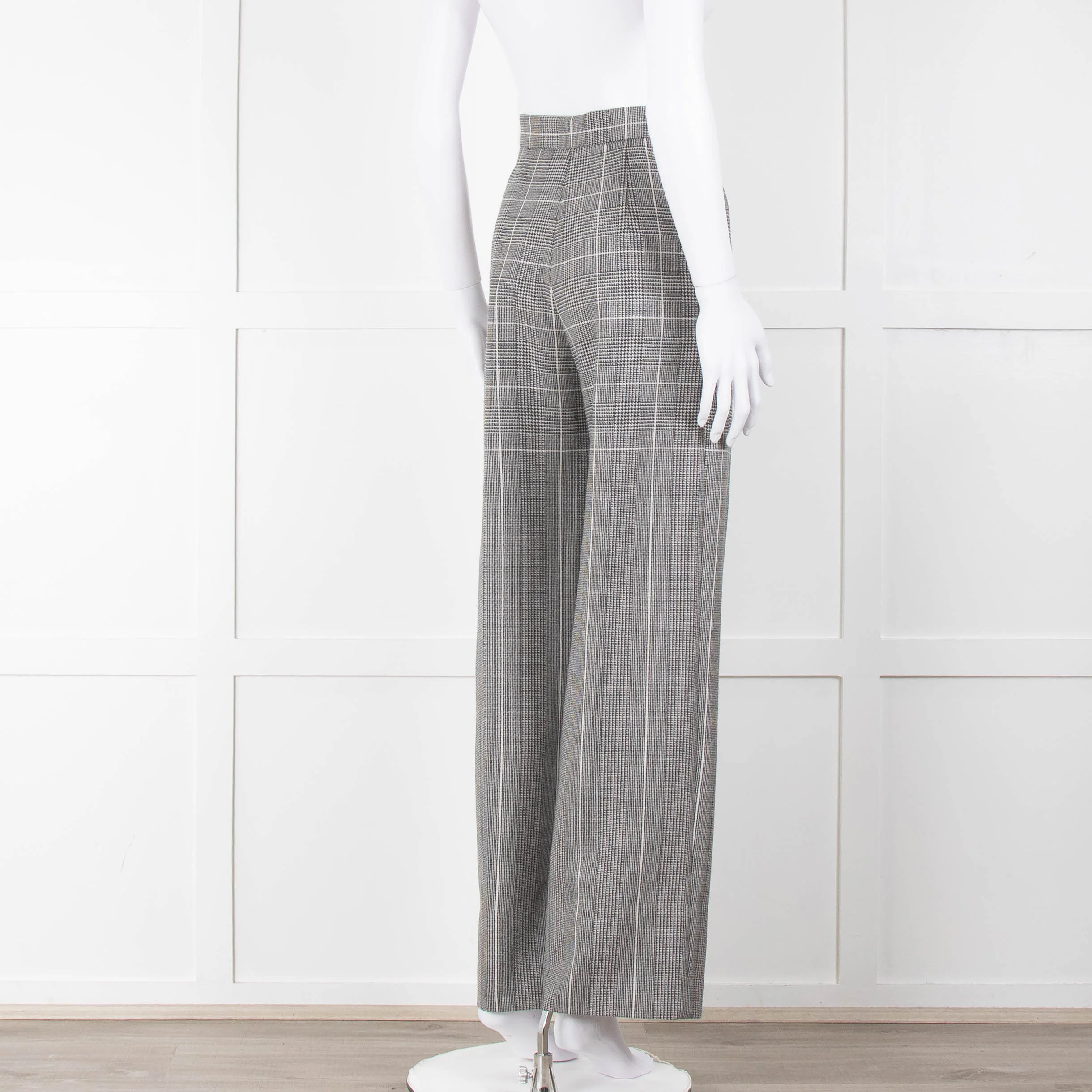 Alberta Ferretti Prince of Wales Check Wide Leg Trousers - Image 4