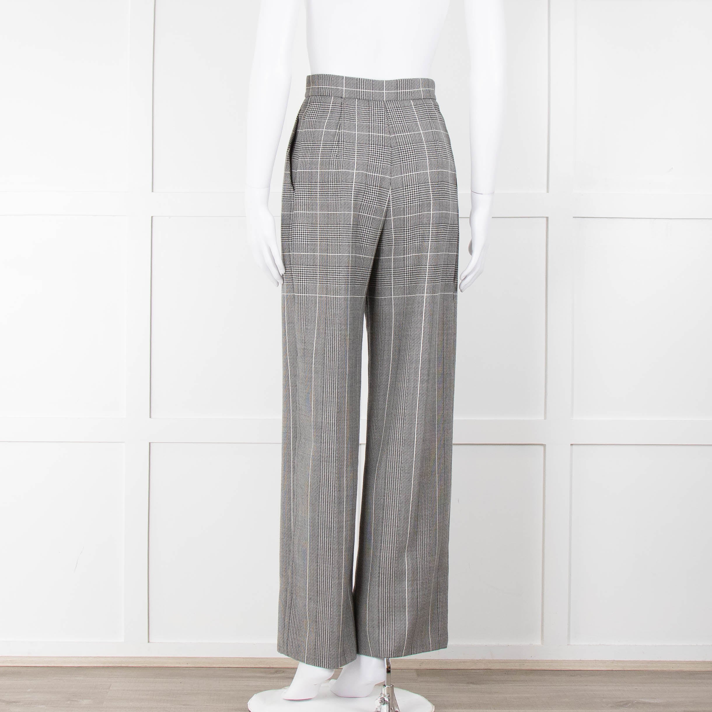 Alberta Ferretti Prince of Wales Check Wide Leg Trousers - Image 5