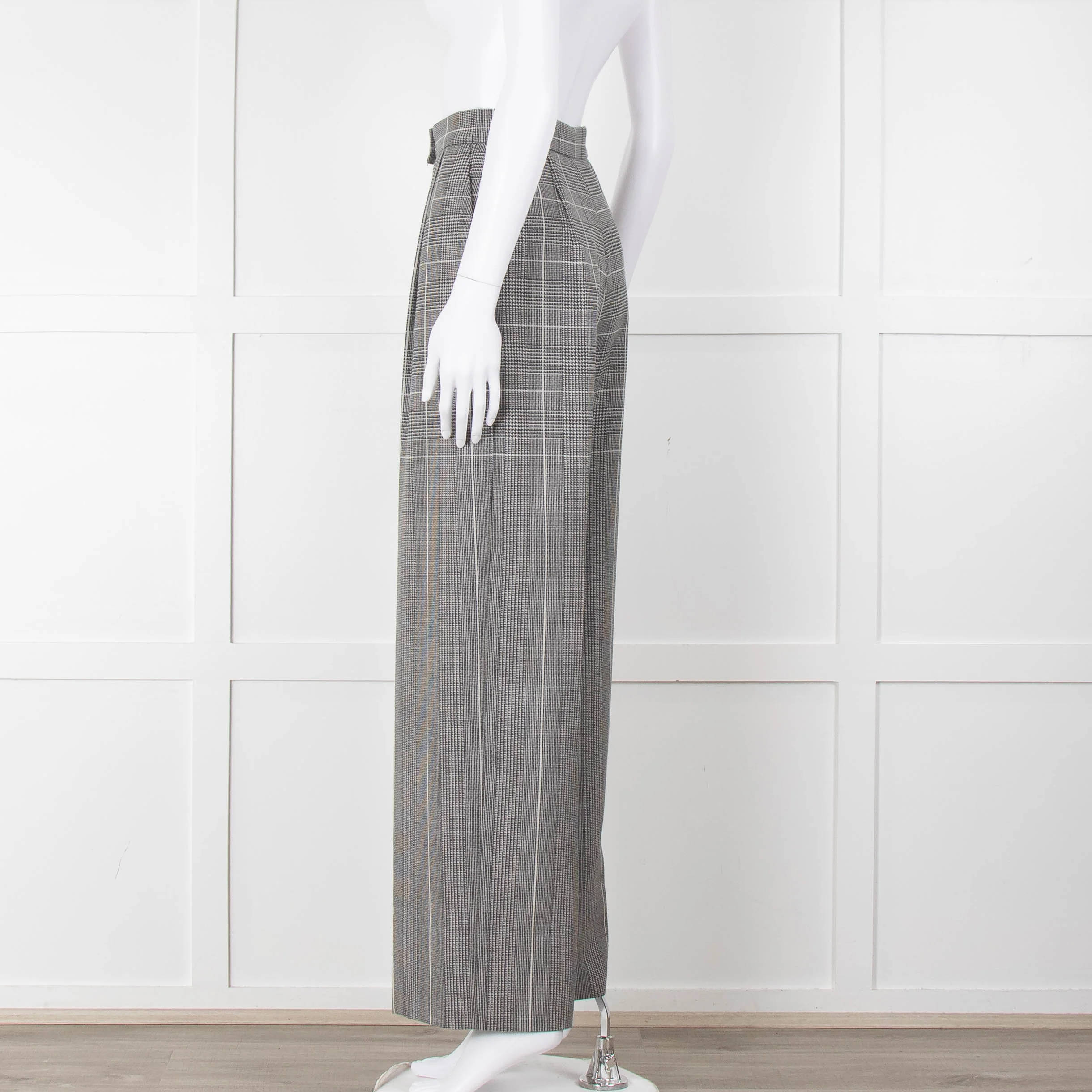 Alberta Ferretti Prince of Wales Check Wide Leg Trousers - Image 6
