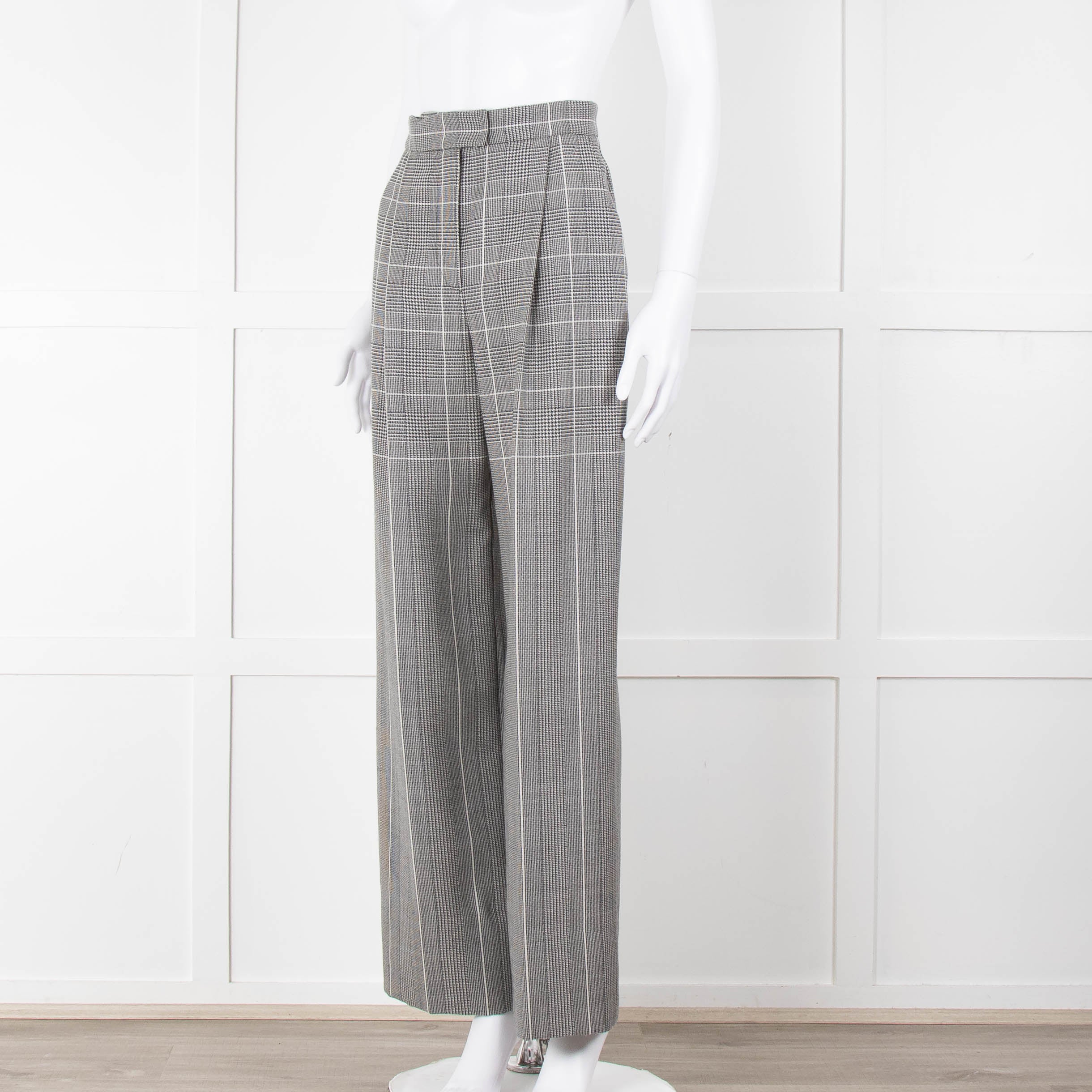 Alberta Ferretti Prince of Wales Check Wide Leg Trousers - Image 8
