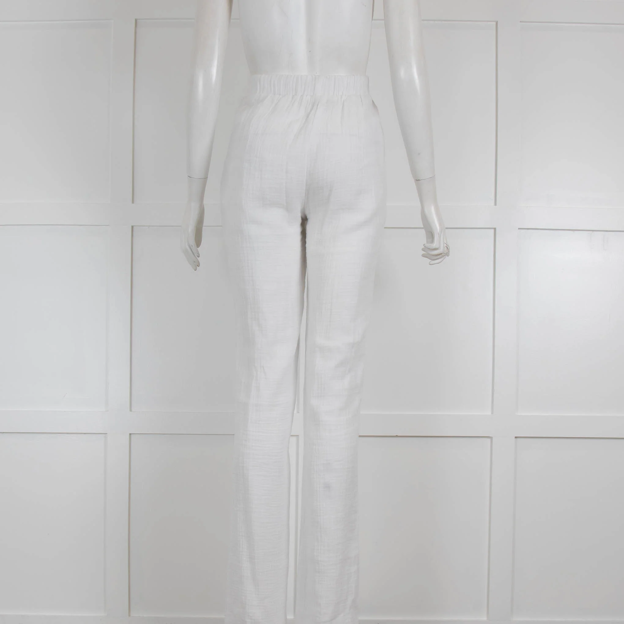 Albus Lumen White Cotton Trousers - Image 3