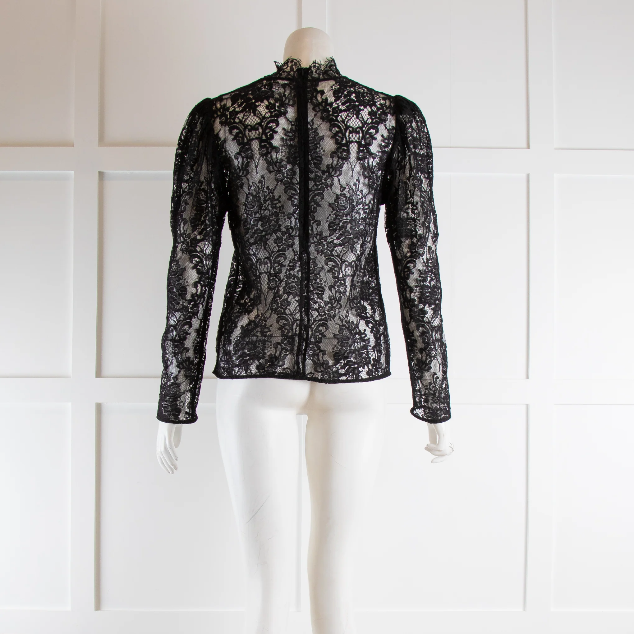 ALC Black Lace Long Sleeve Top - Image 3