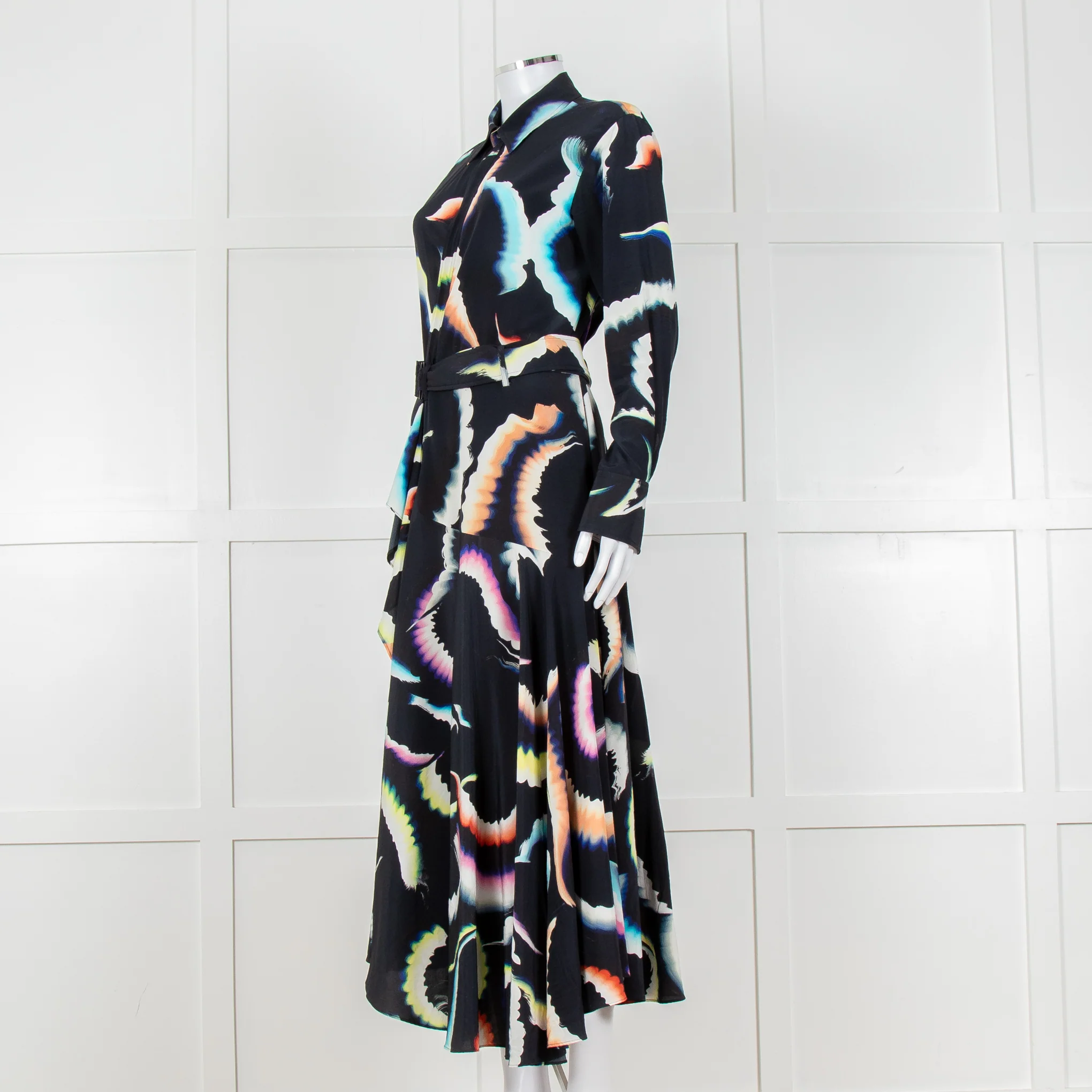 A.L.C Black Layered Maxi Dress with Frill Trim - Image 8