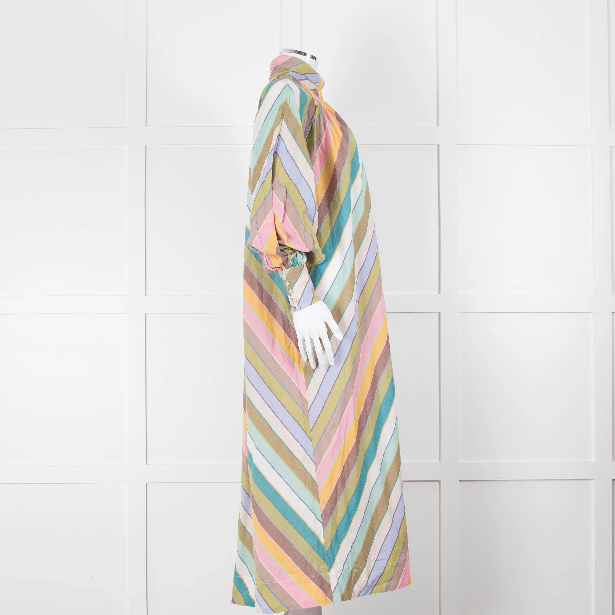 Alemais Cotton Chevron Stripe Shirt Dress - Image 3