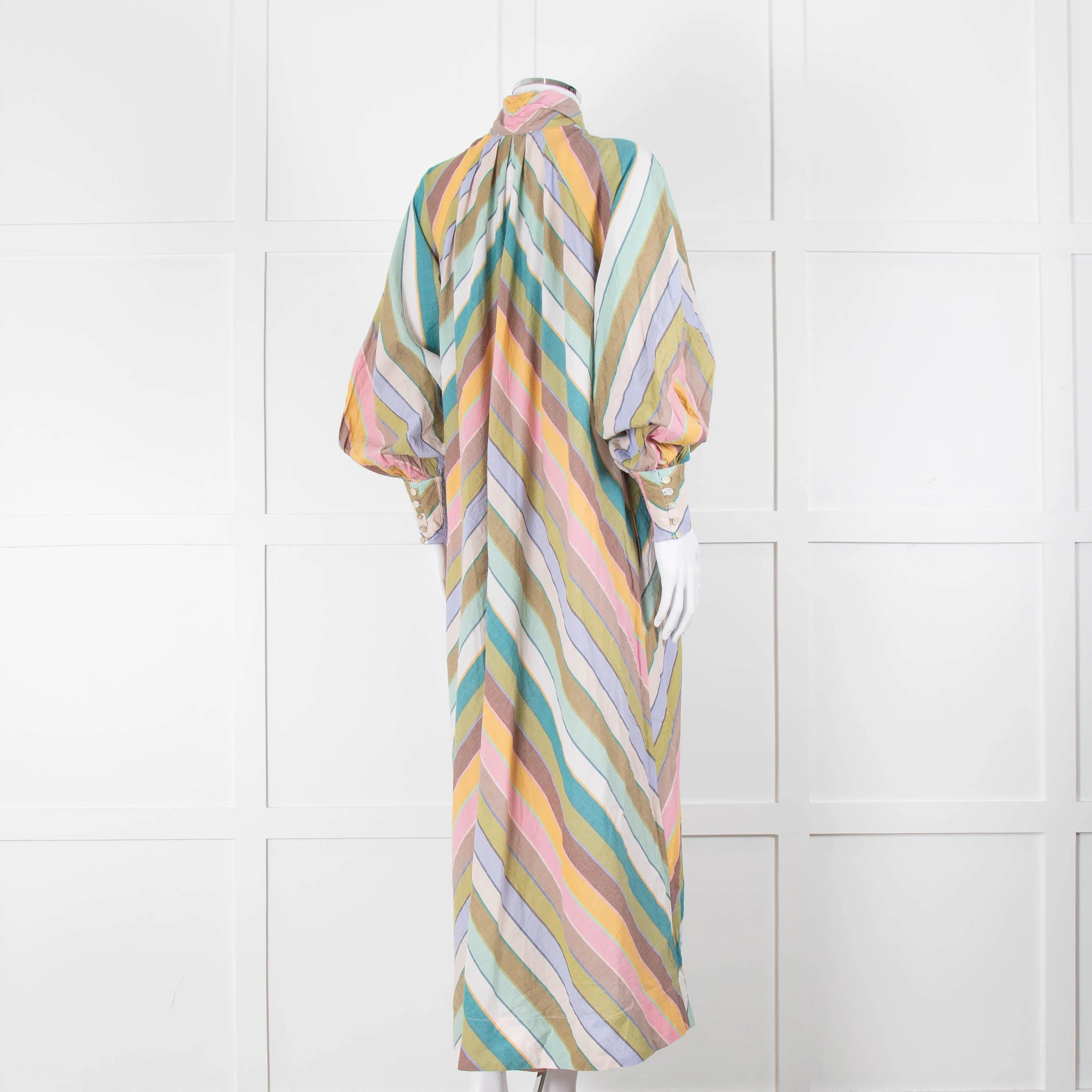 Alemais Cotton Chevron Stripe Shirt Dress - Image 4