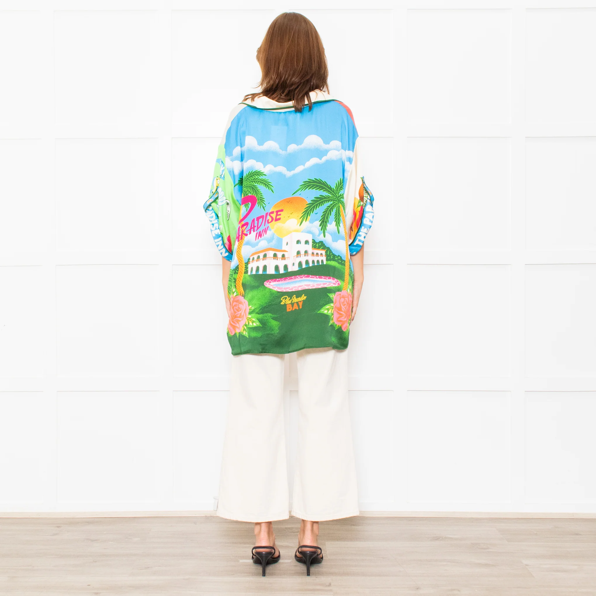 Alemais Multi Paradise Inn Print Silk Shirt - Image 5
