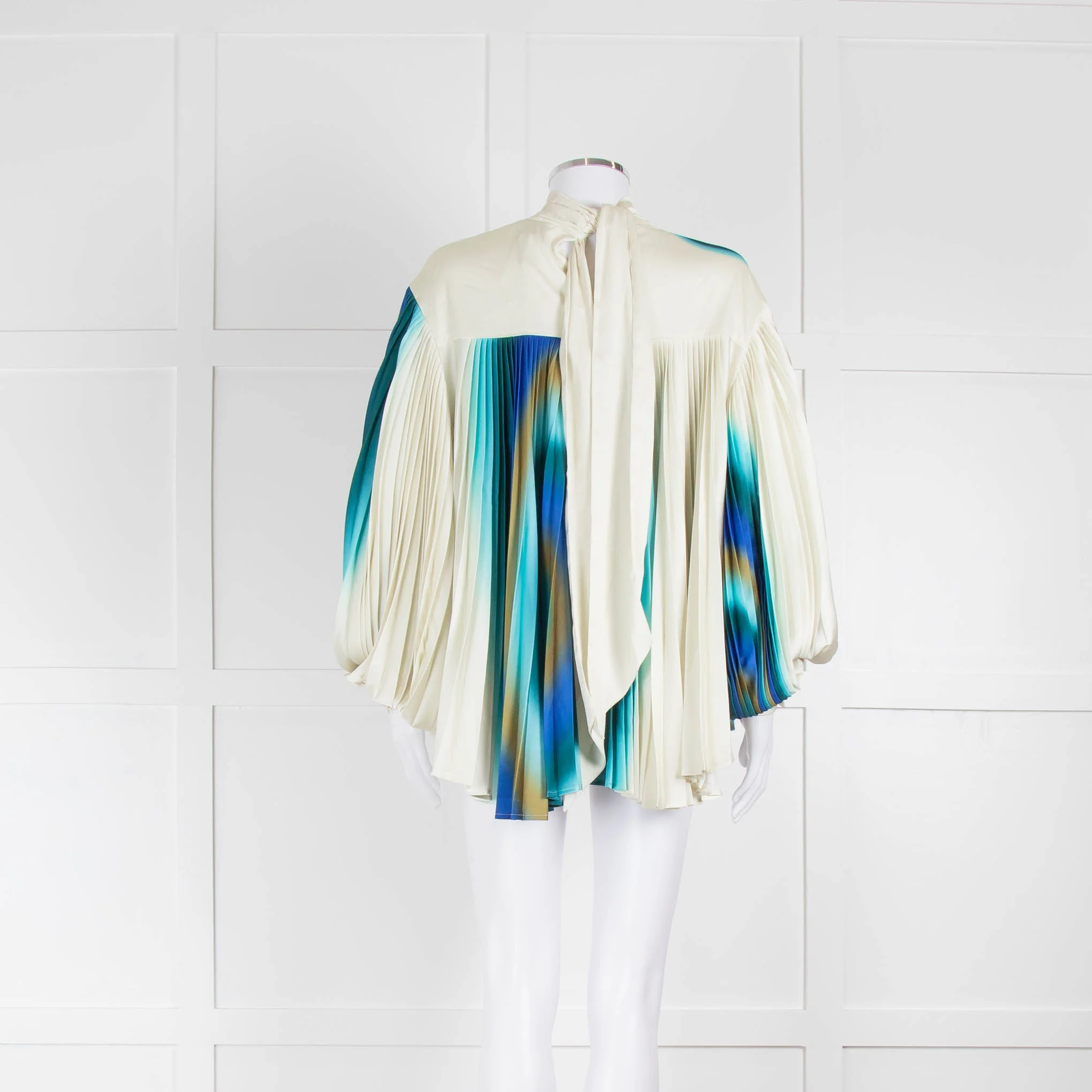 Alemais Peacock Print Plisse Blouse - Image 3