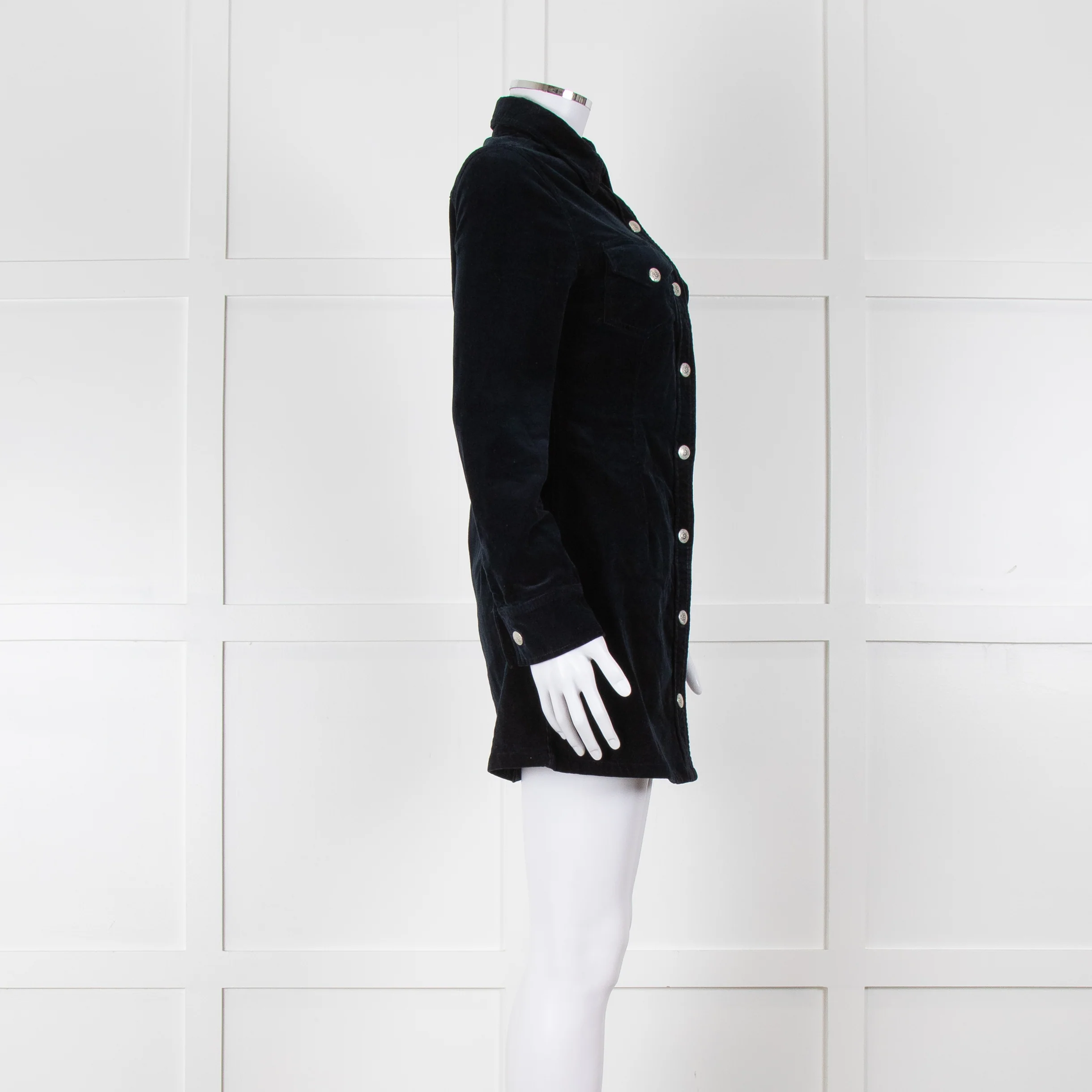 Alexa Chung For Ag Navy Blue Corduroy Mini Dress - Image 3