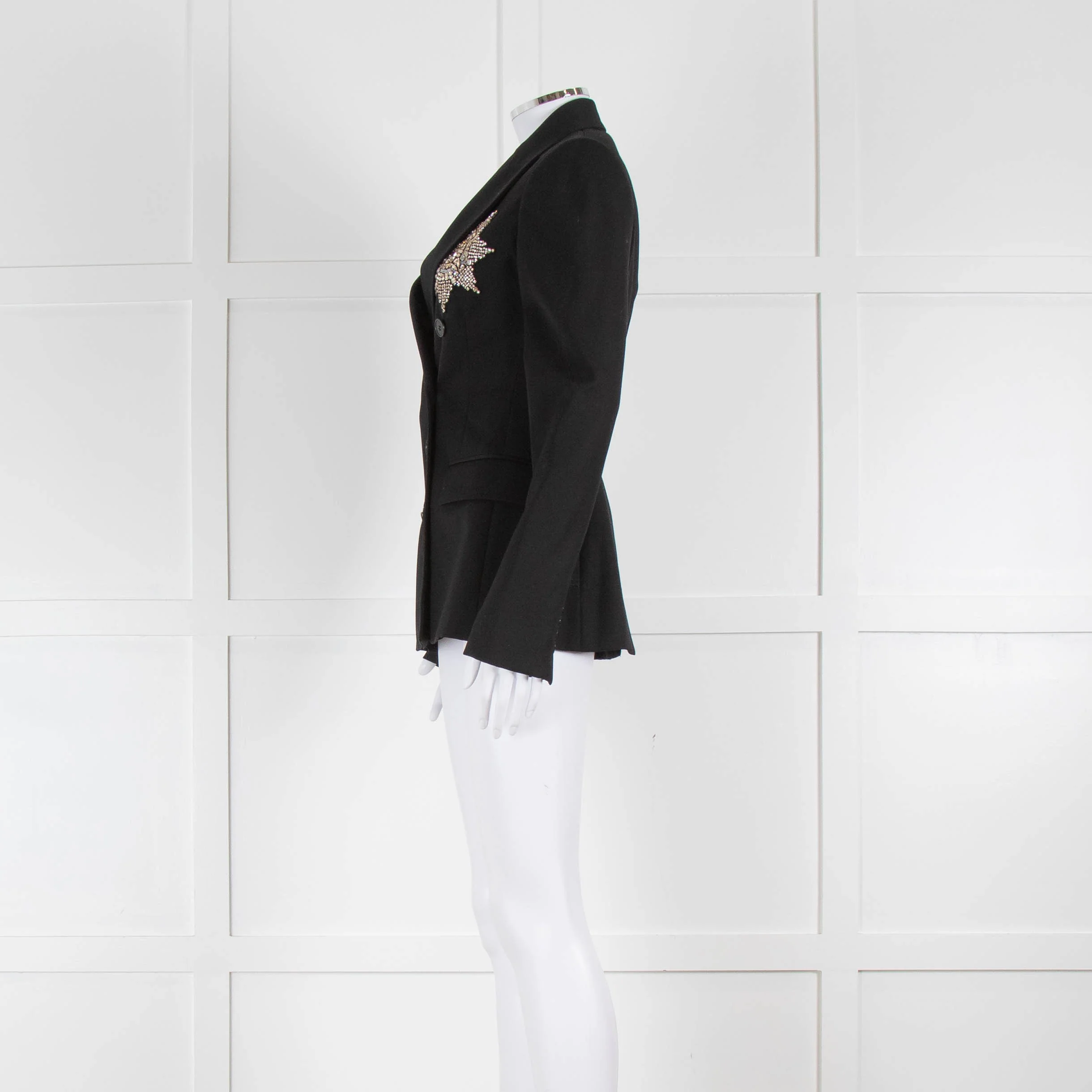 Alexander McQueen Black Blazer with Embellished Star Detailing - Image 4