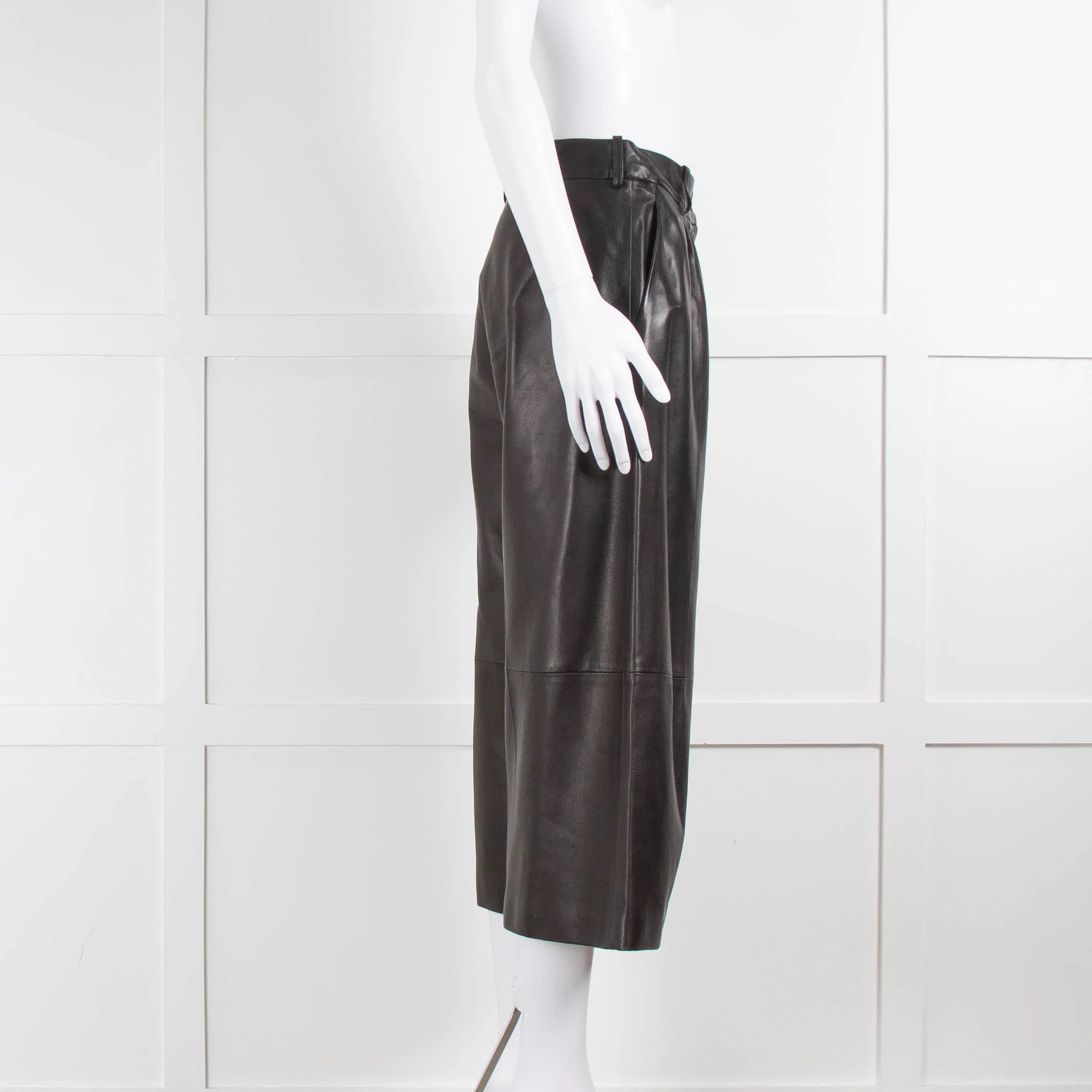Alexander McQueen Black Leather Culottes - Image 3