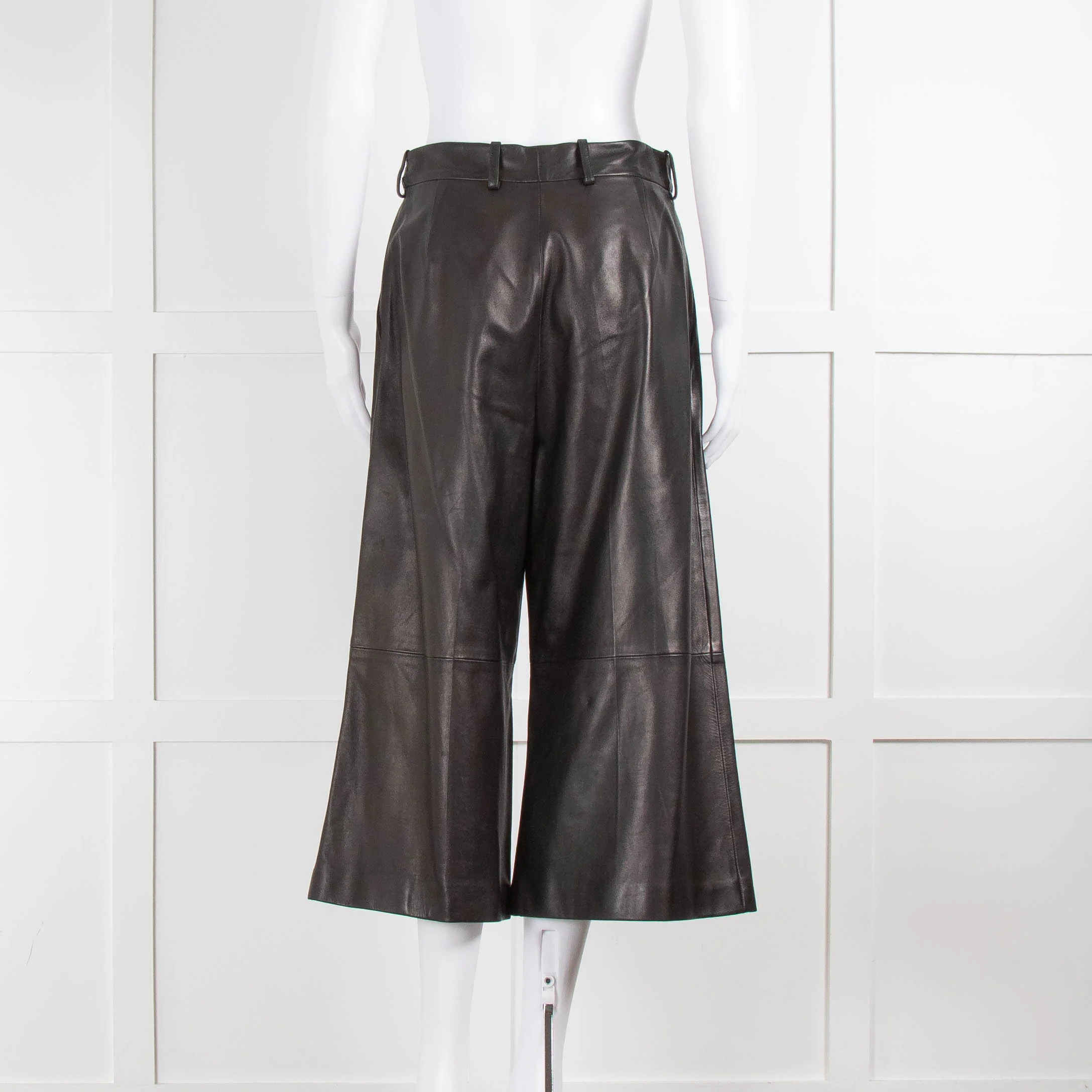 Alexander McQueen Black Leather Culottes - Image 4