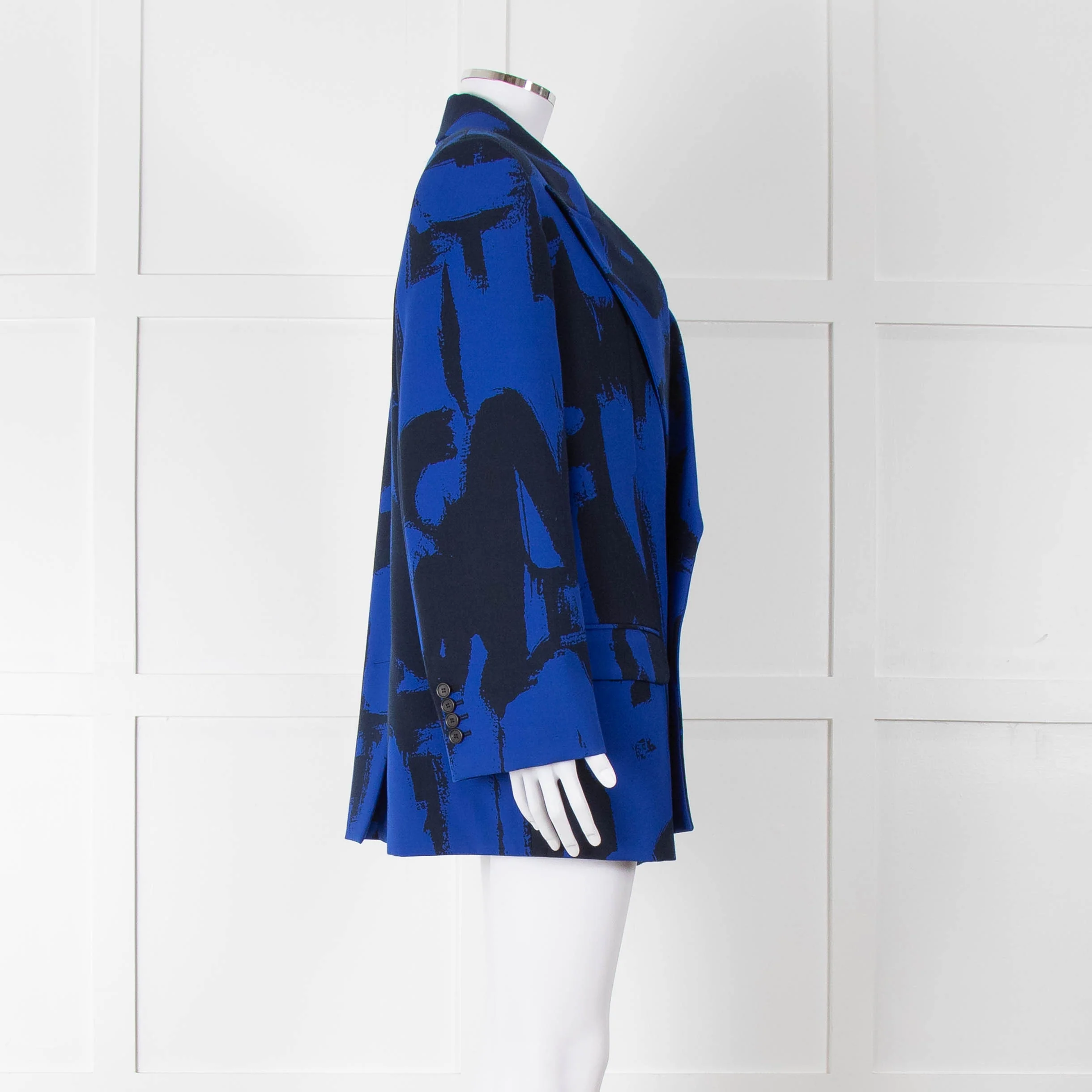 Alexander McQueen Cobalt Blue and Black Graffiti Blazer - Image 3