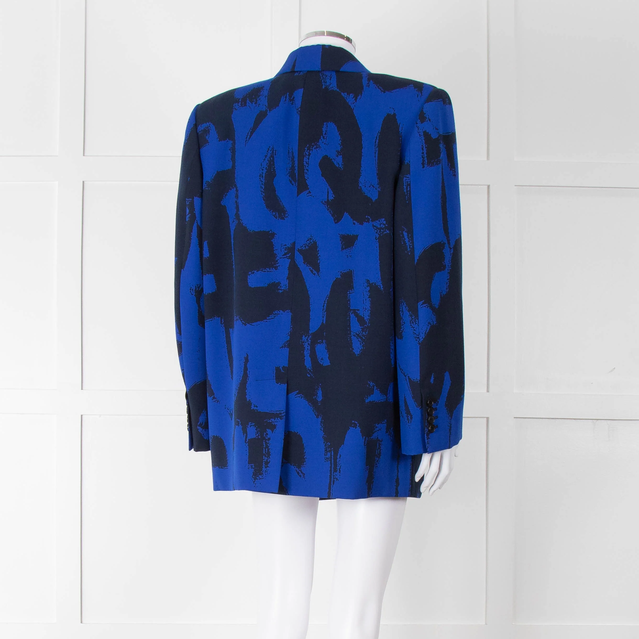 Alexander McQueen Cobalt Blue and Black Graffiti Blazer - Image 4