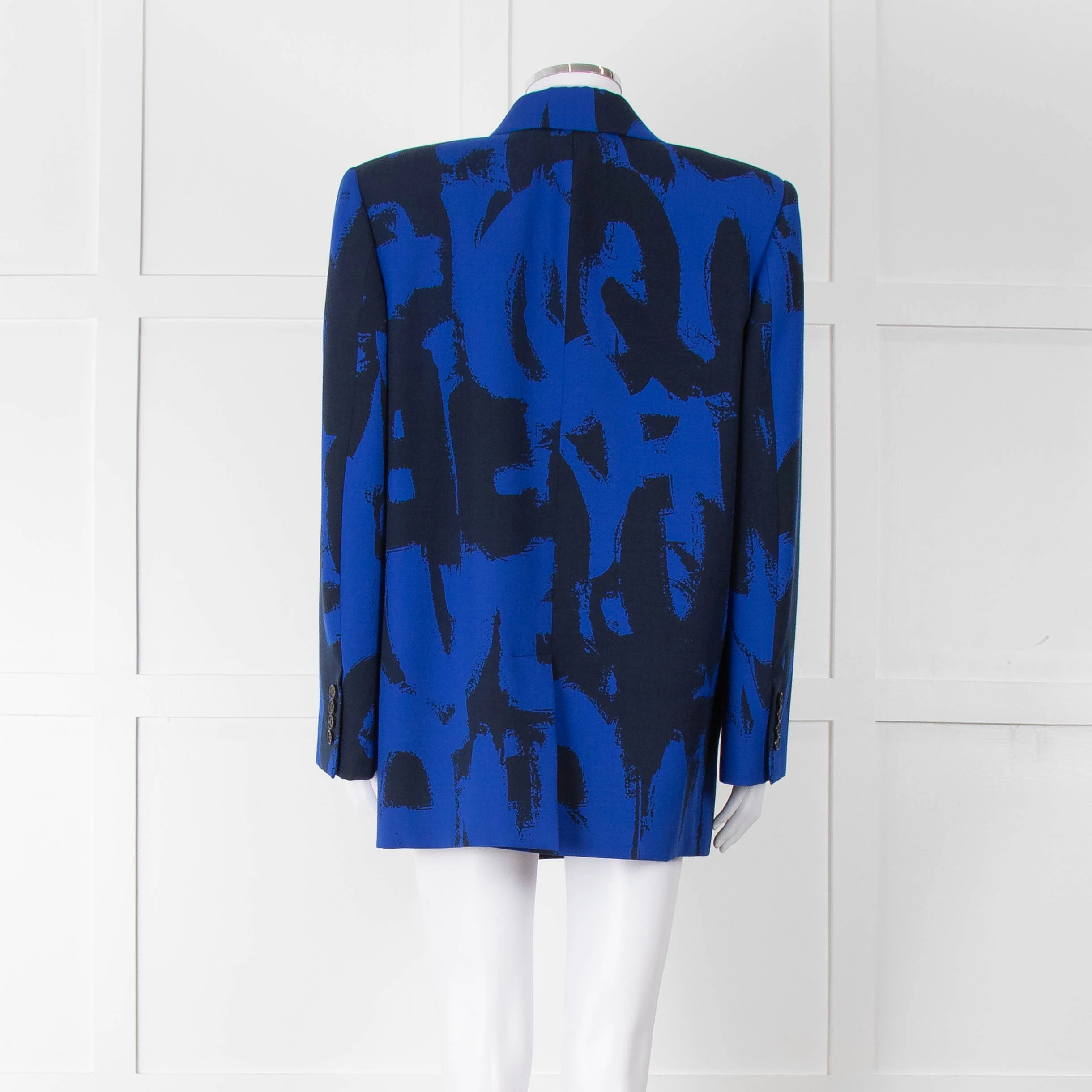 Alexander McQueen Cobalt Blue and Black Graffiti Blazer - Image 5