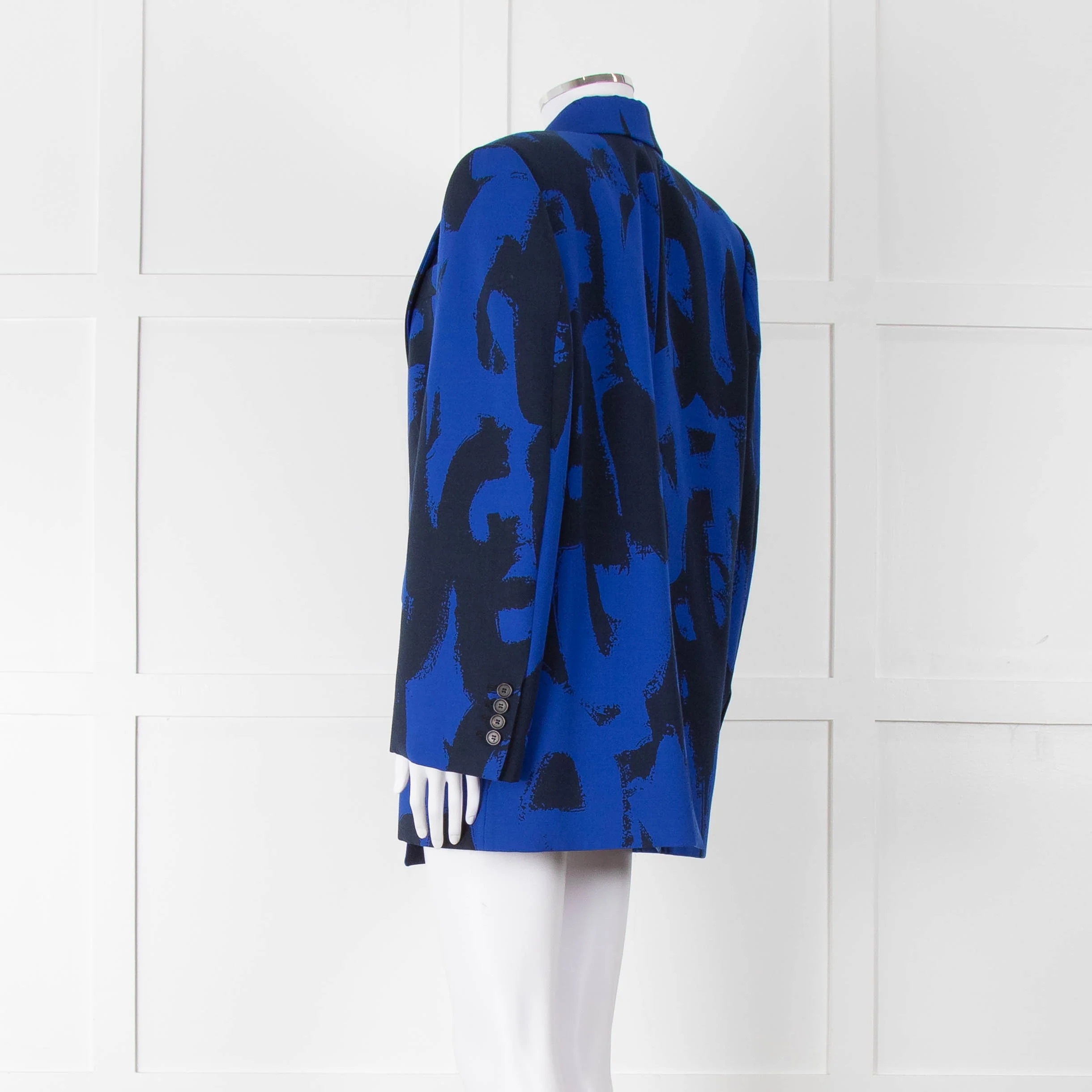 Alexander McQueen Cobalt Blue and Black Graffiti Blazer - Image 6