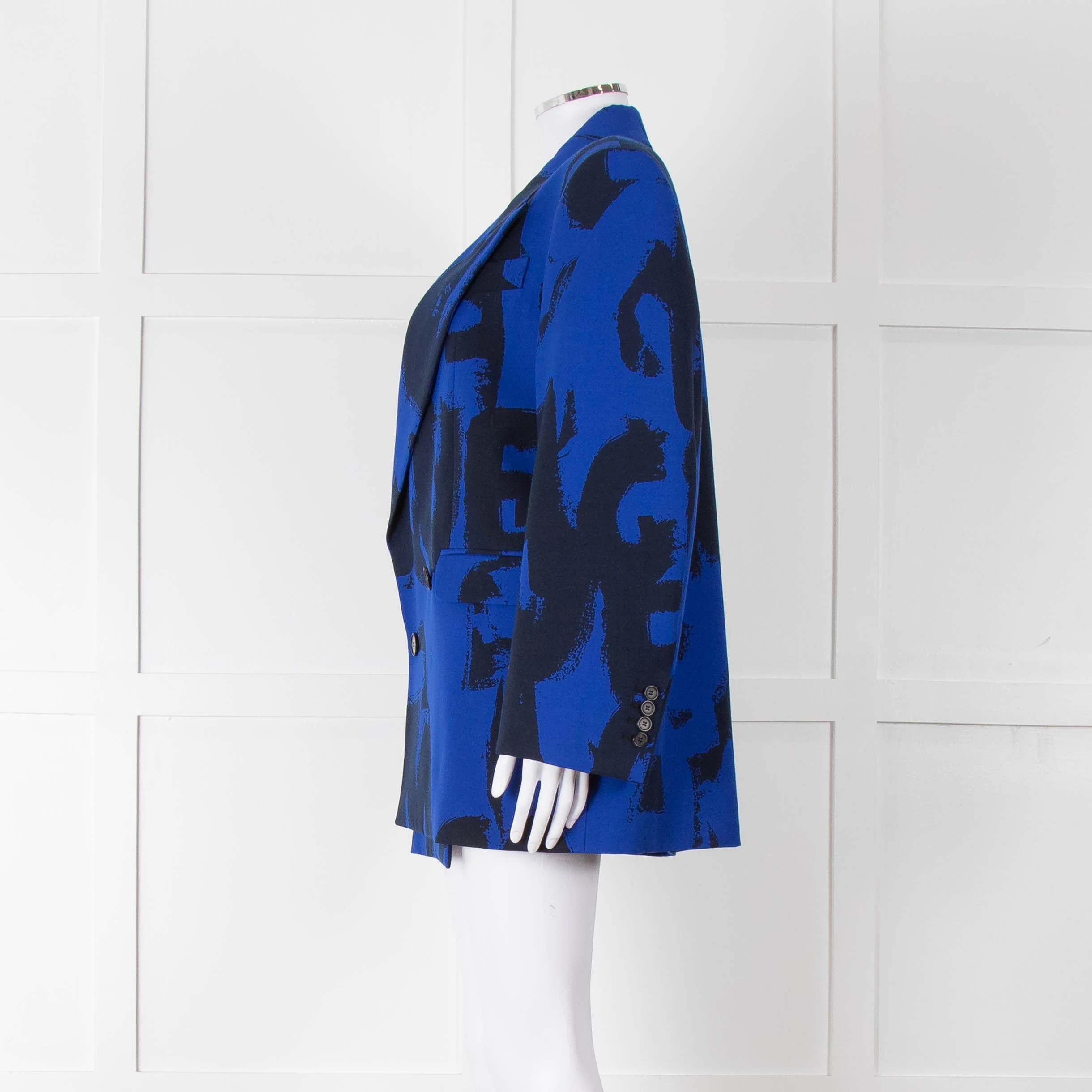 Alexander McQueen Cobalt Blue and Black Graffiti Blazer - Image 7