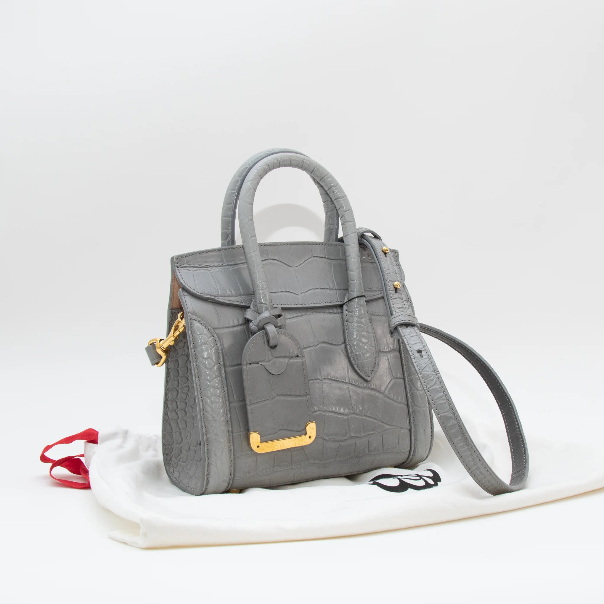 Alexander McQueen Grey Small Heroine Bag - Image 3