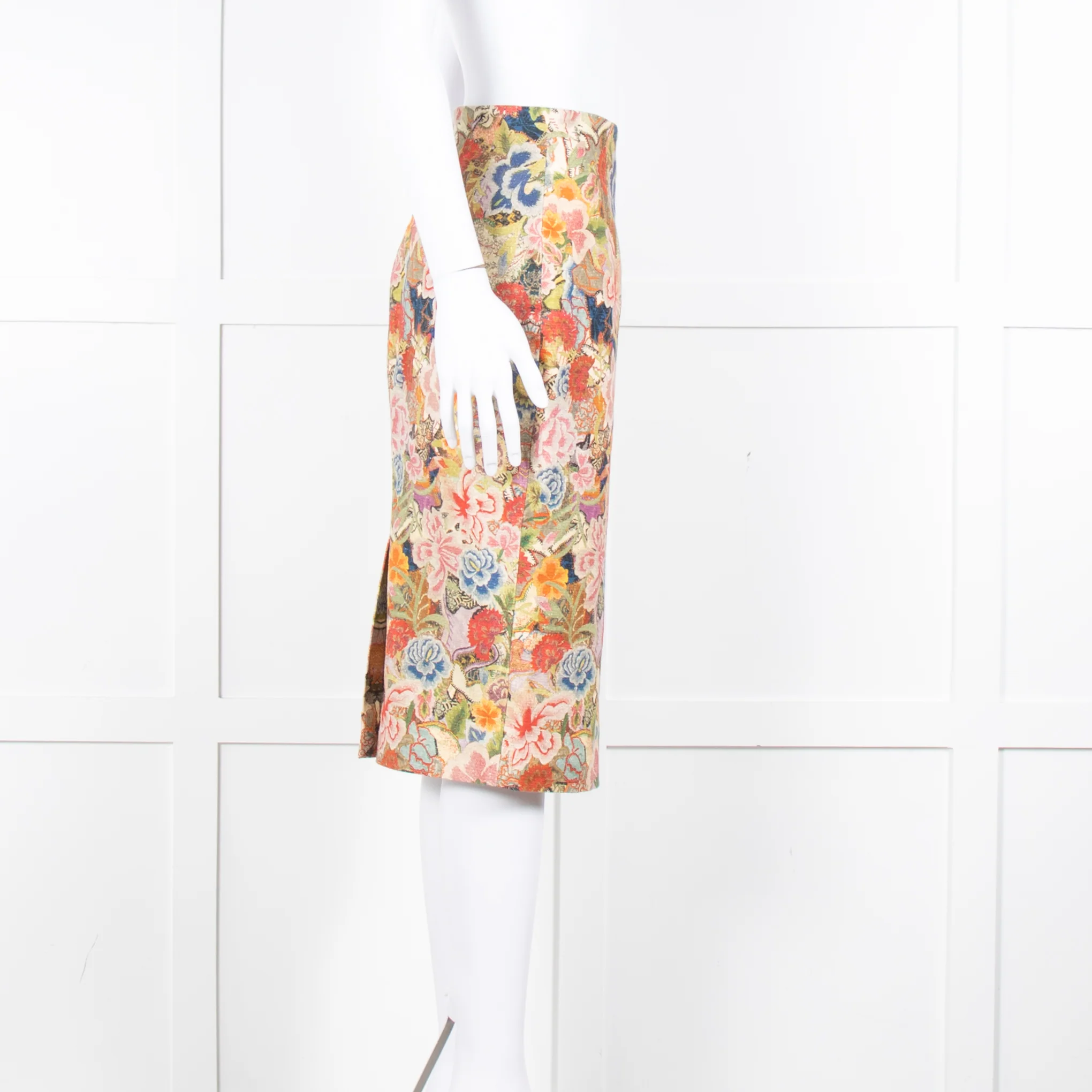 Alexander McQueen Multi Colour Floral Pencil Skirt - Image 3
