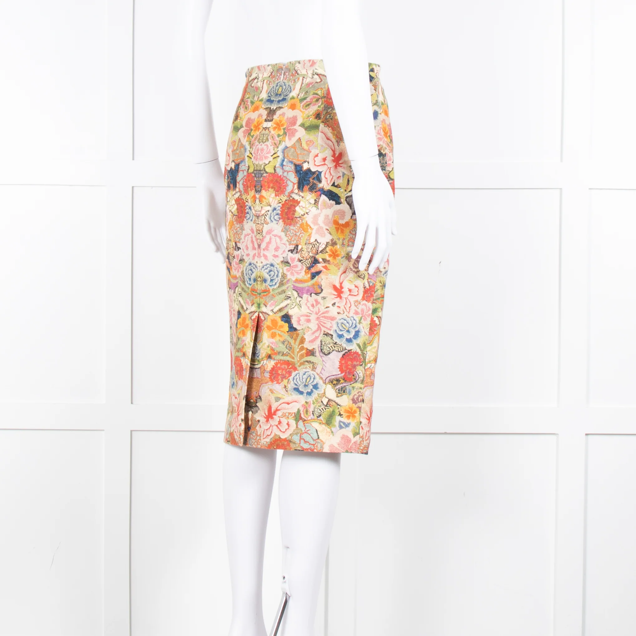 Alexander McQueen Multi Colour Floral Pencil Skirt - Image 4