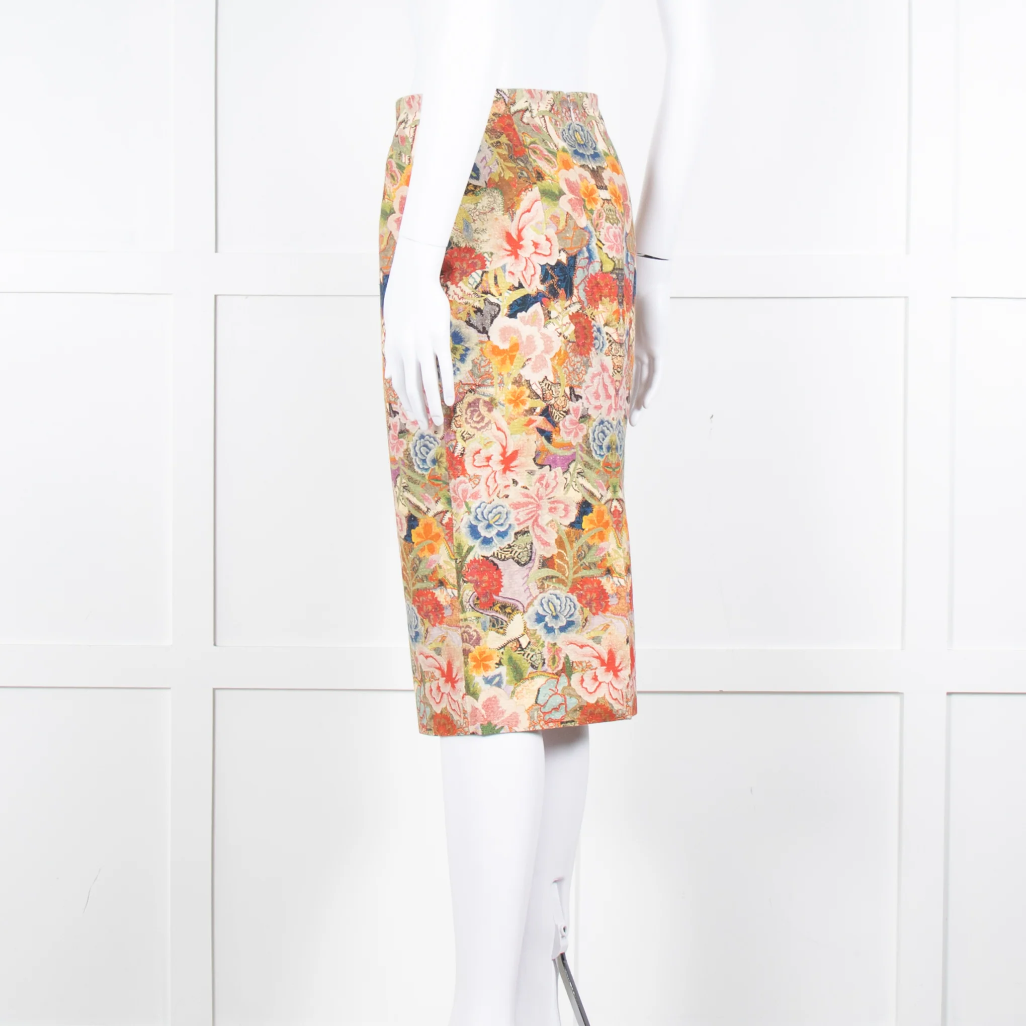 Alexander McQueen Multi Colour Floral Pencil Skirt - Image 6