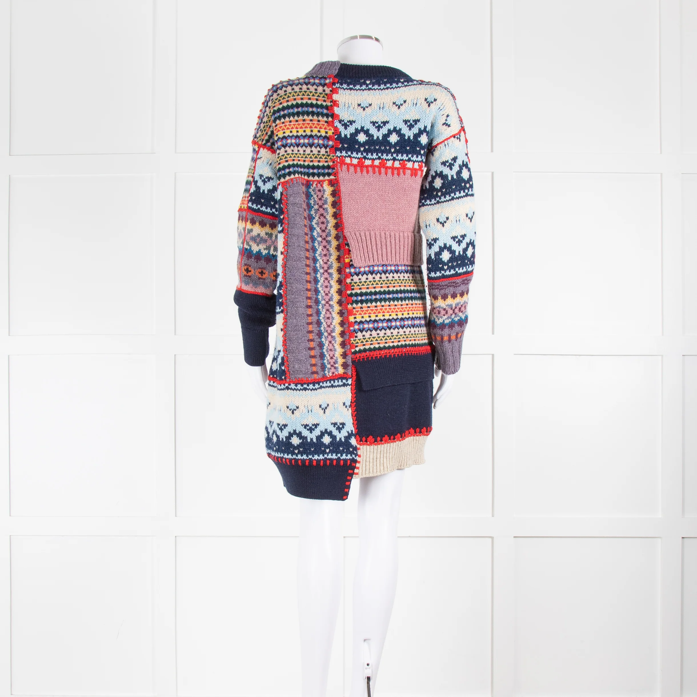 Alexander McQueen Multi Fairisle Patchwork Knitted Dress - Image 3