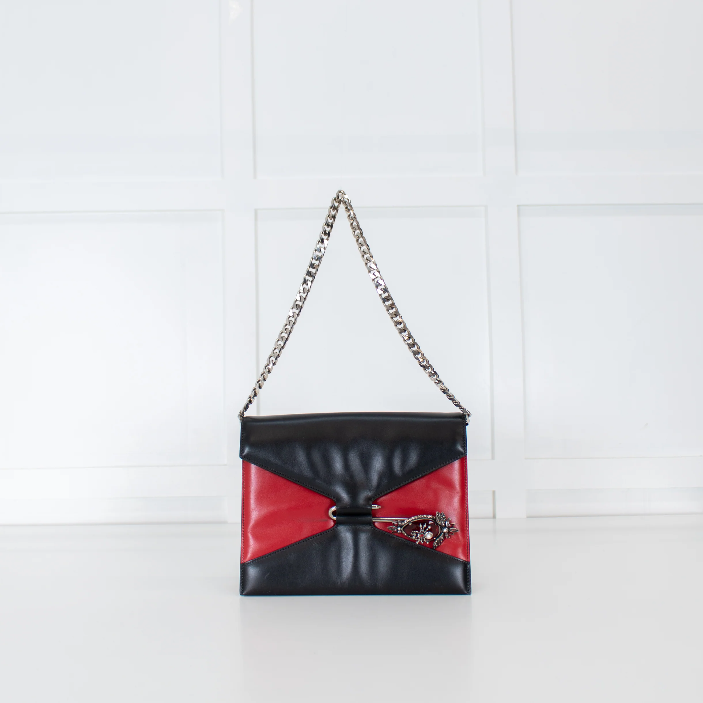 Alexander McQueen Red And Black Spider Pin Bag