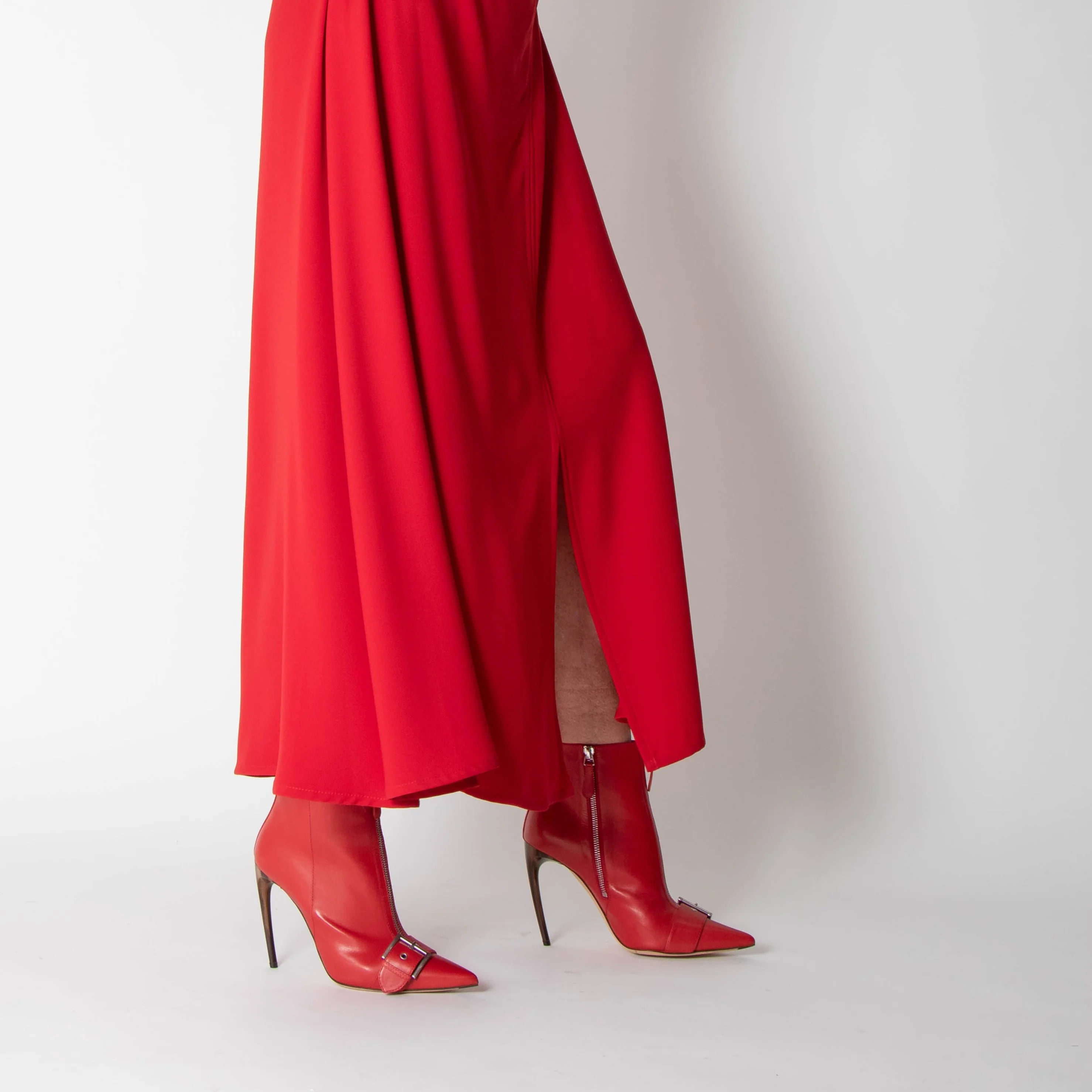 Alexander McQueen Red Zip Up High Heel Ankle Boot - Image 11