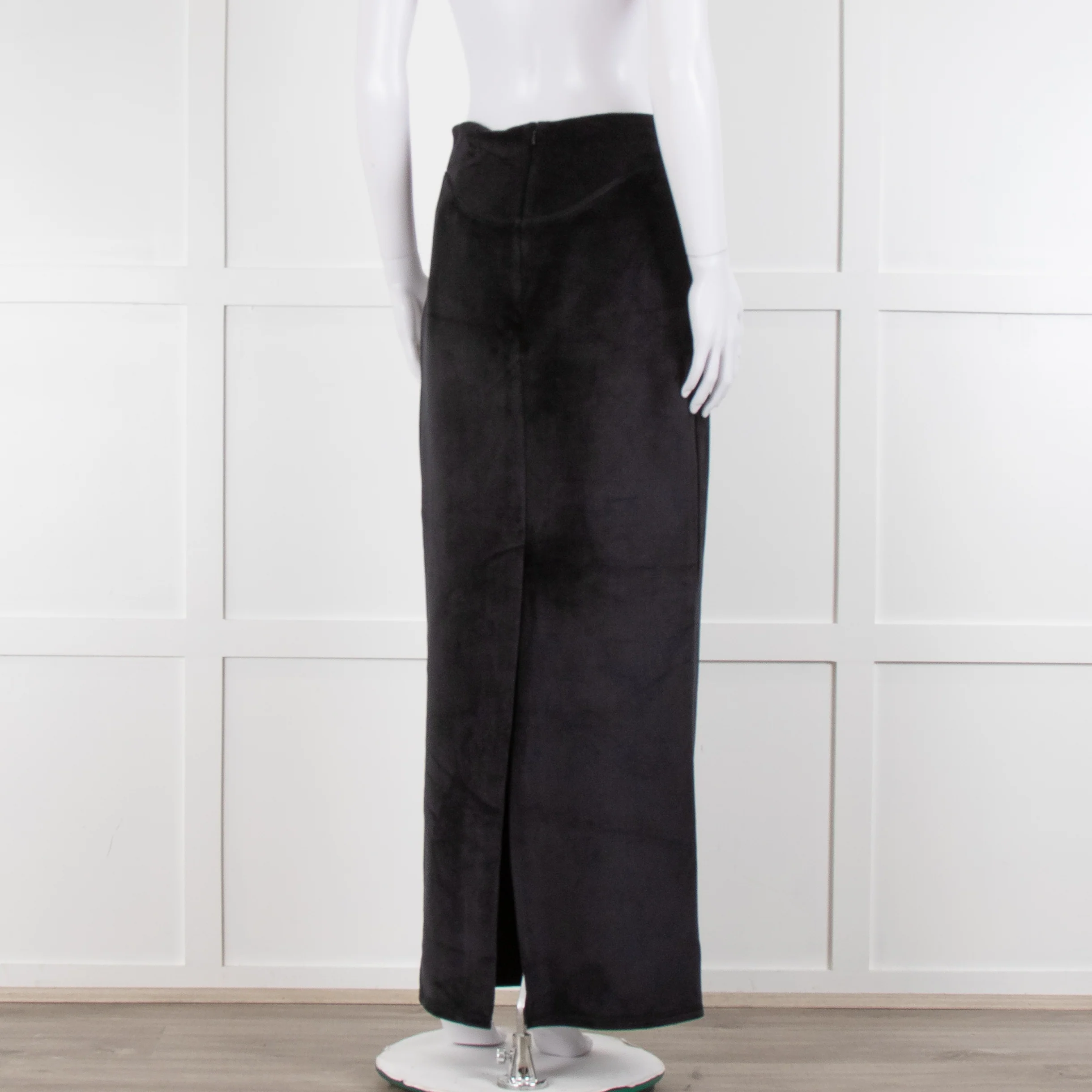 Alexander Wang T Black Velour Fitted Maxi Skirt - Image 4