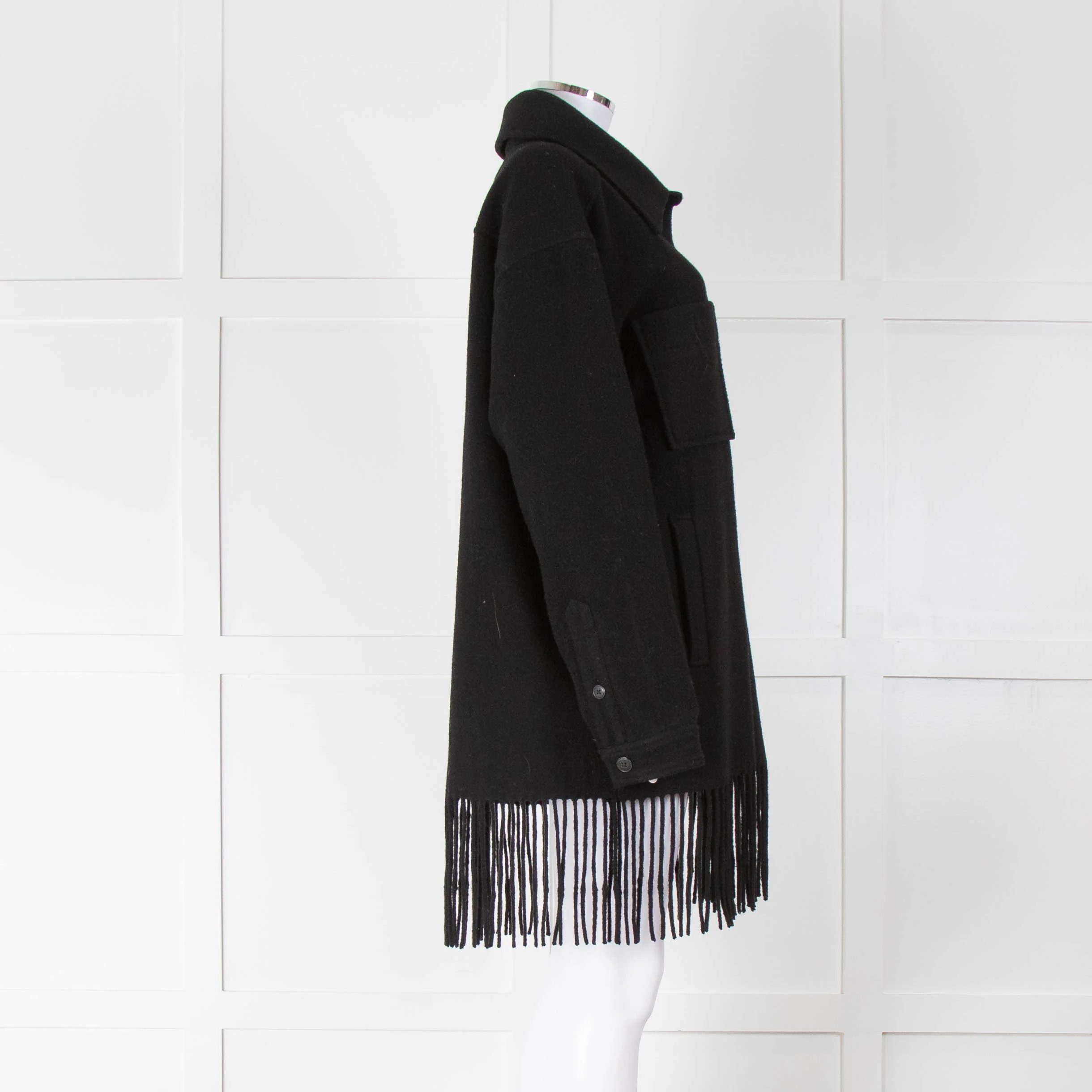 Alexander Wang Black Wool Fringed Jacket - Image 2