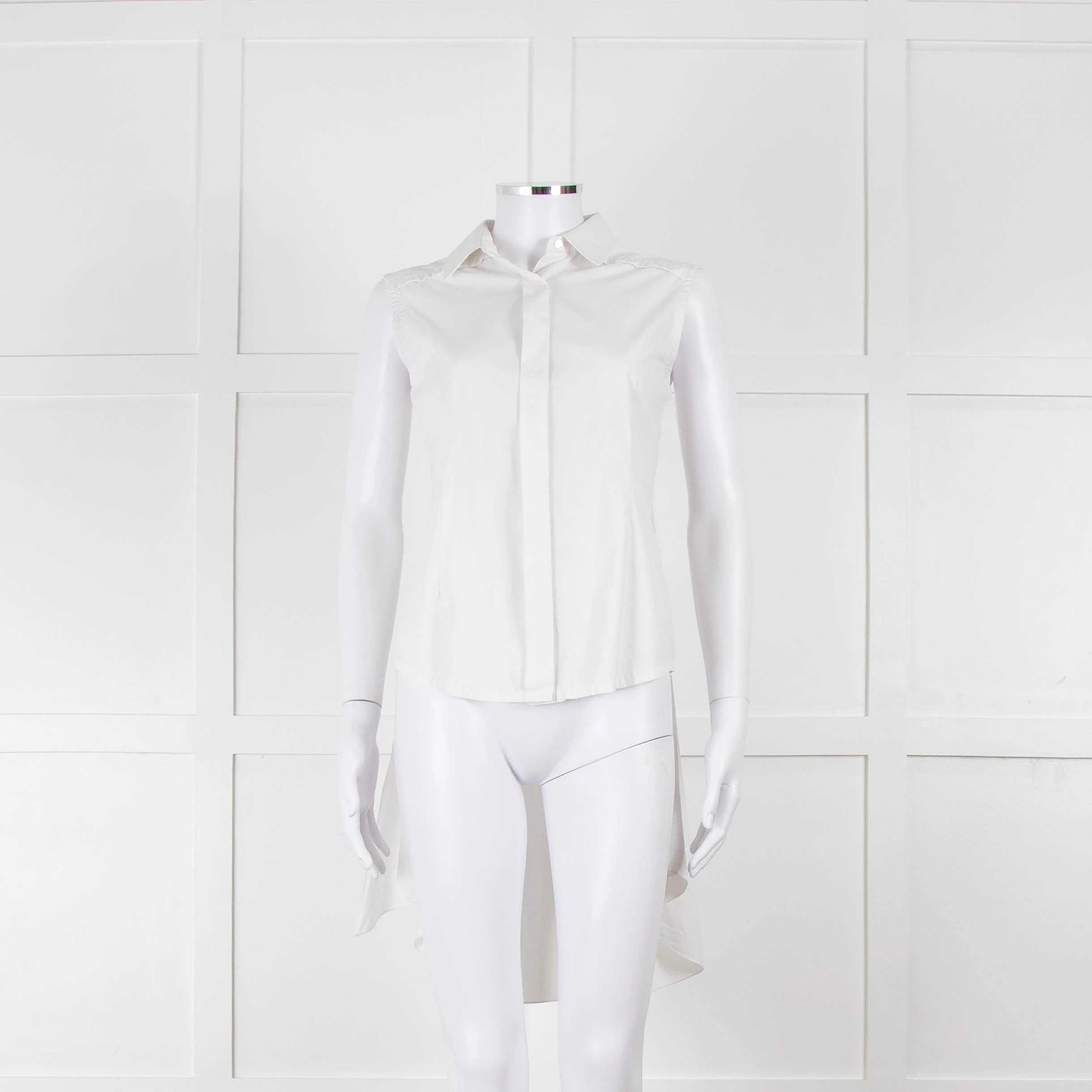 Alexander Wang White Cotton Sleeveless Shirt With Cape Effect