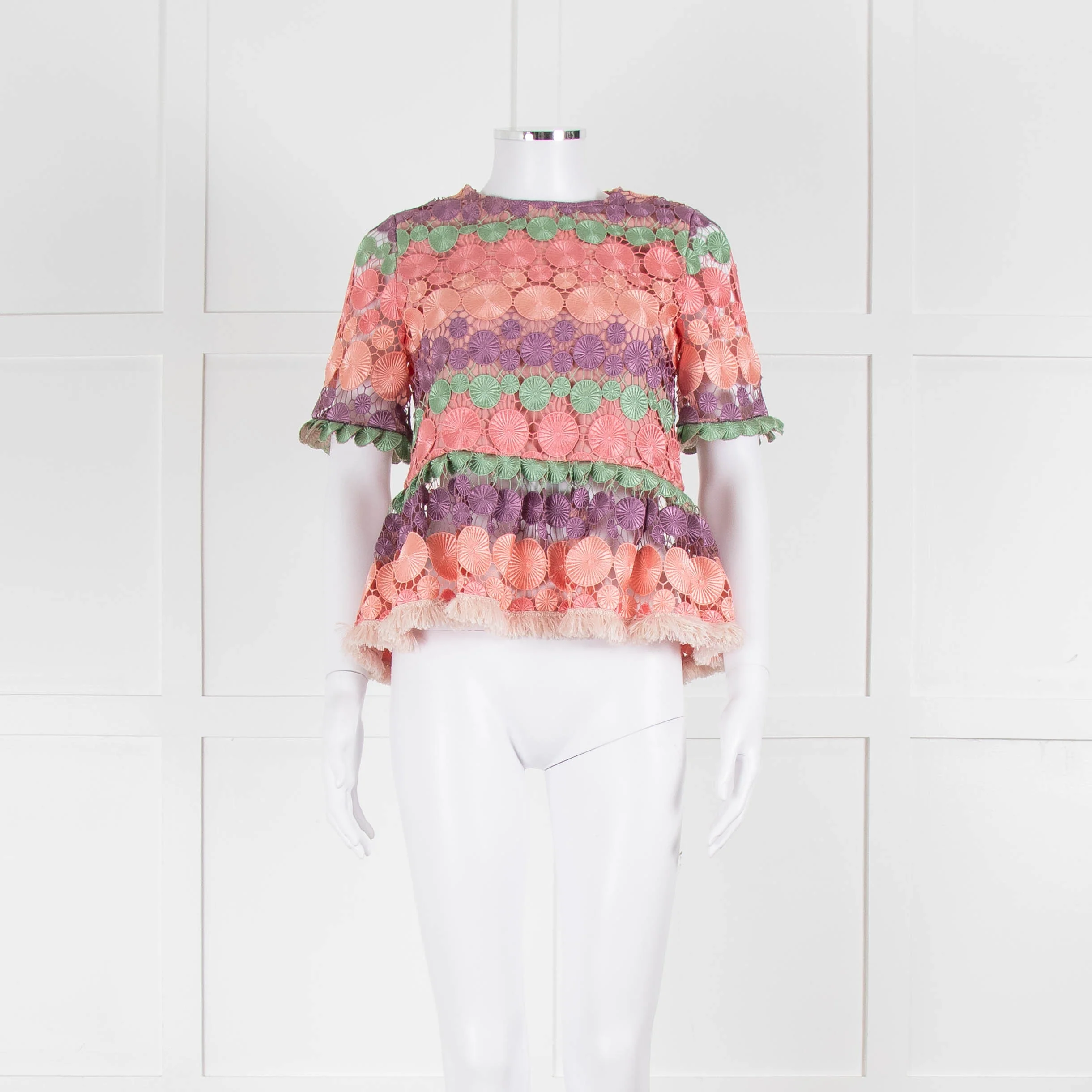 Alexis Pastel Pink  Cut Out Peplum Top - Image 2