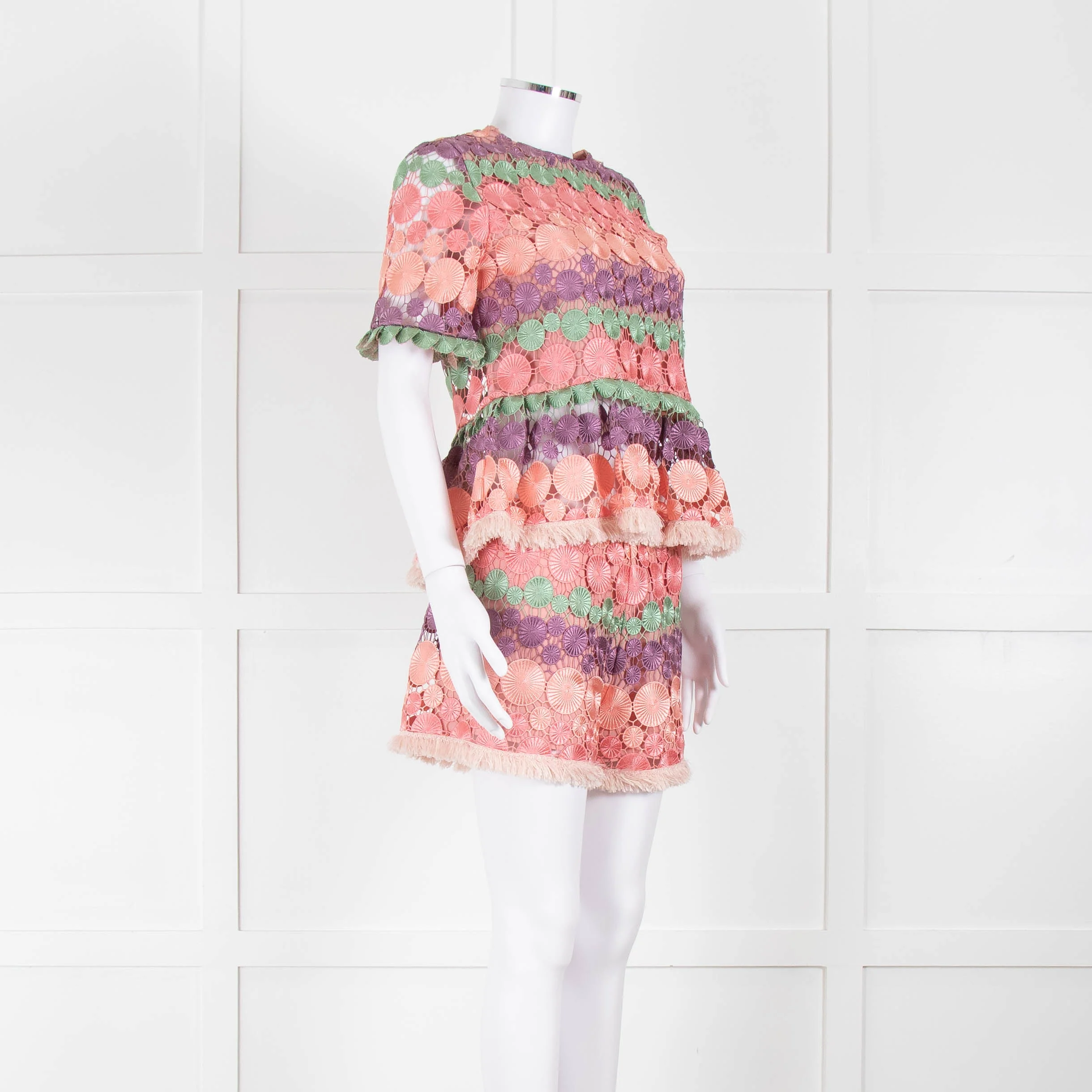 Alexis Pastel Pink Cut Out Shorts With Pink Trim Hem - Image 3