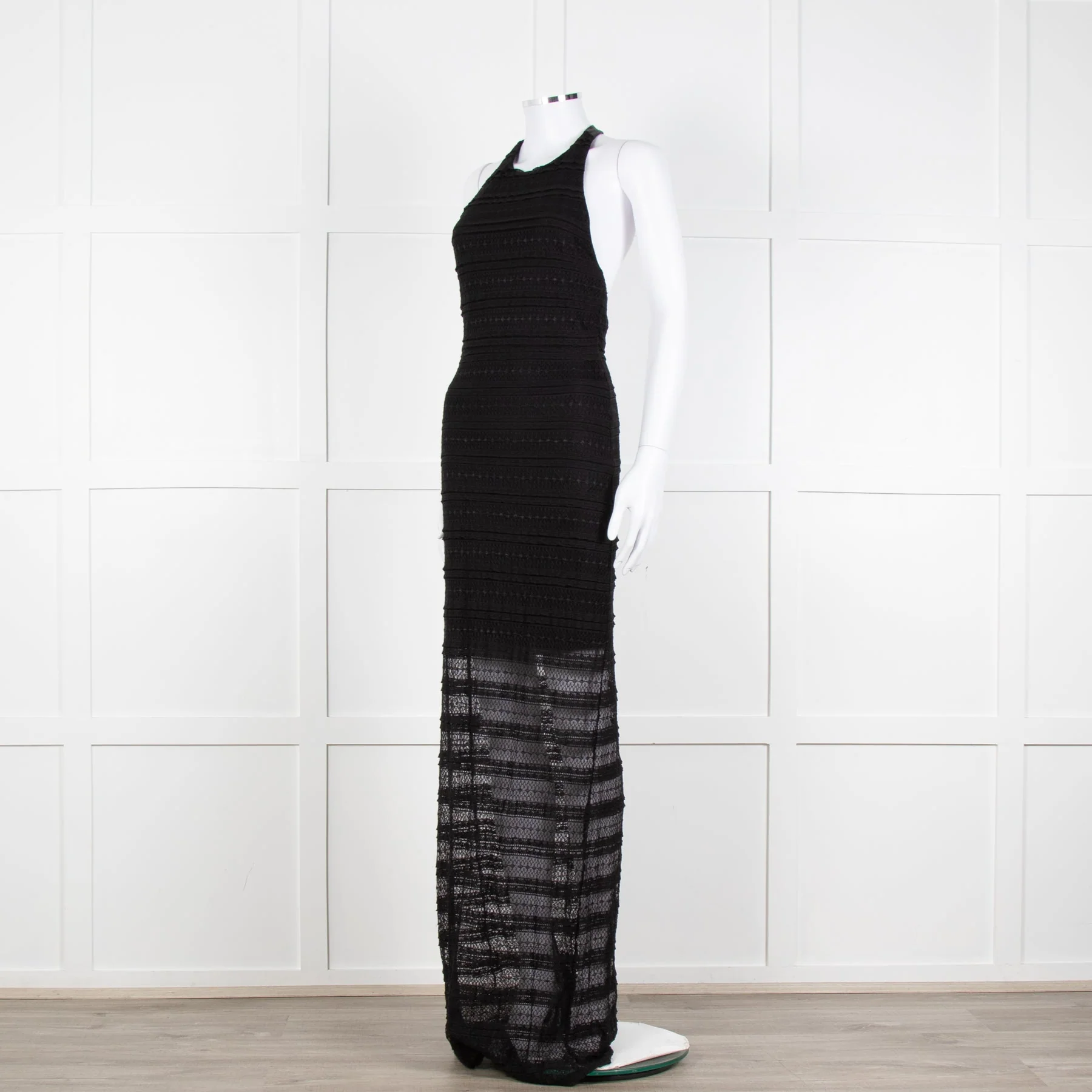 Alice + Olivia Black Lace Halter Maxi Dress - Image 2