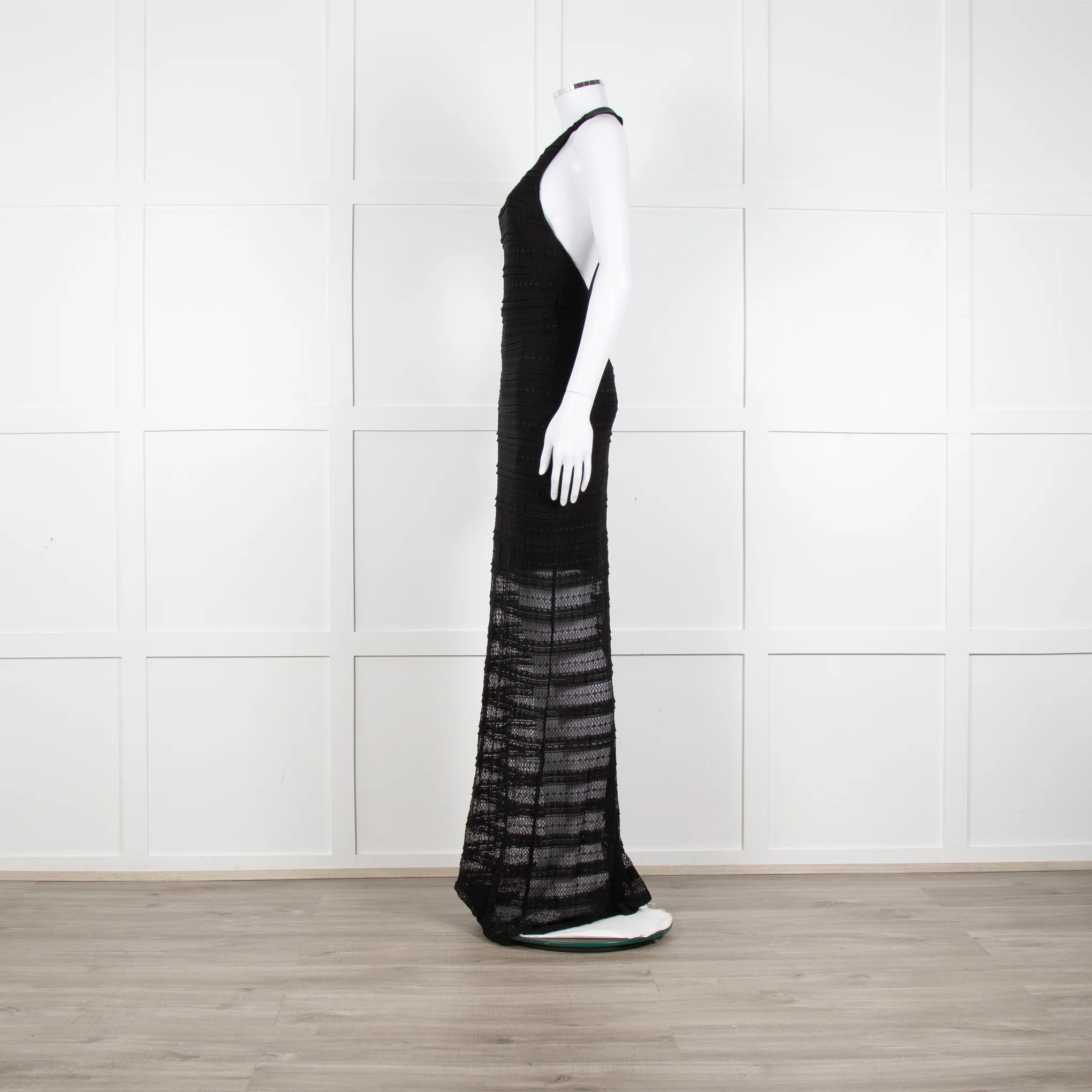 Alice + Olivia Black Lace Halter Maxi Dress - Image 3