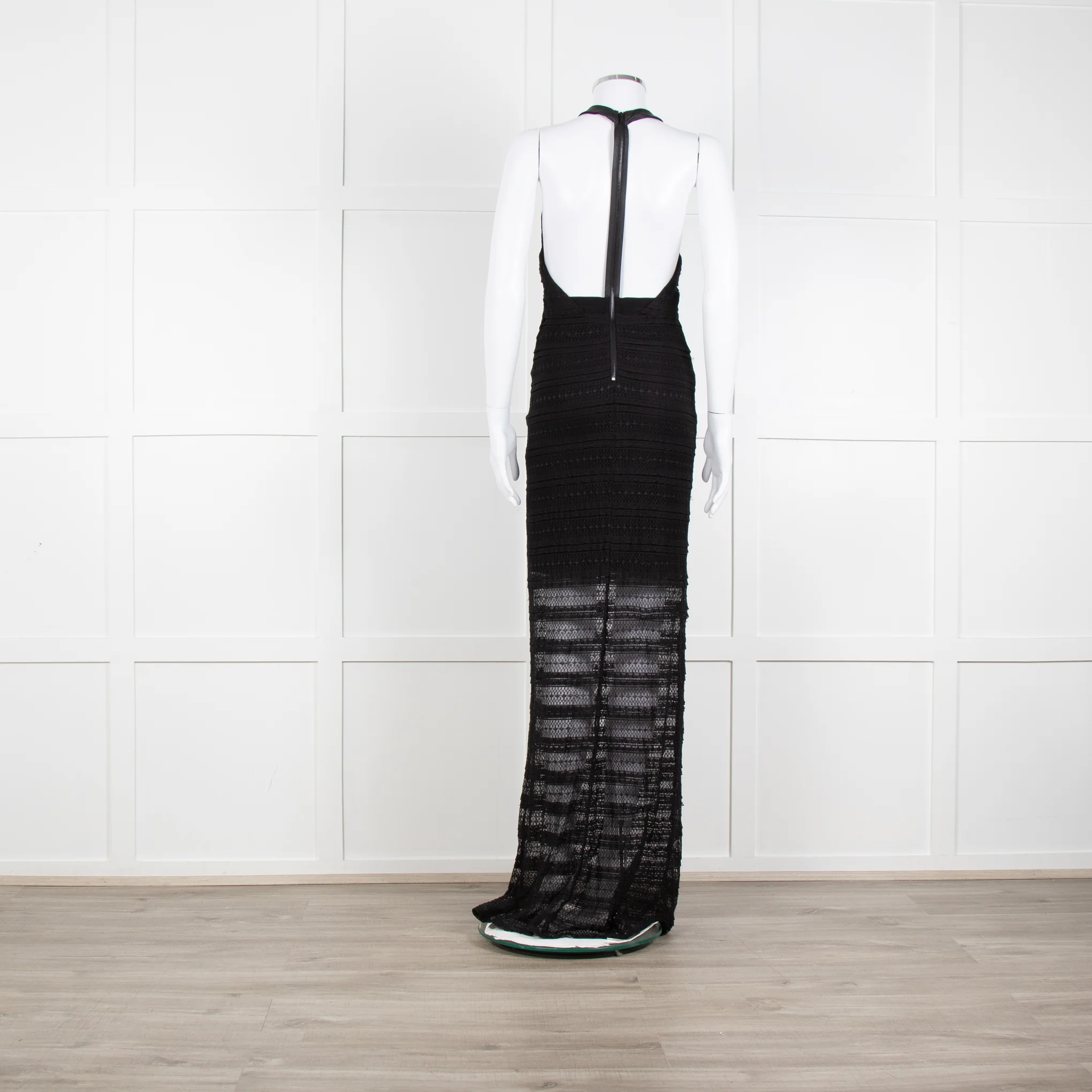 Alice + Olivia Black Lace Halter Maxi Dress - Image 5