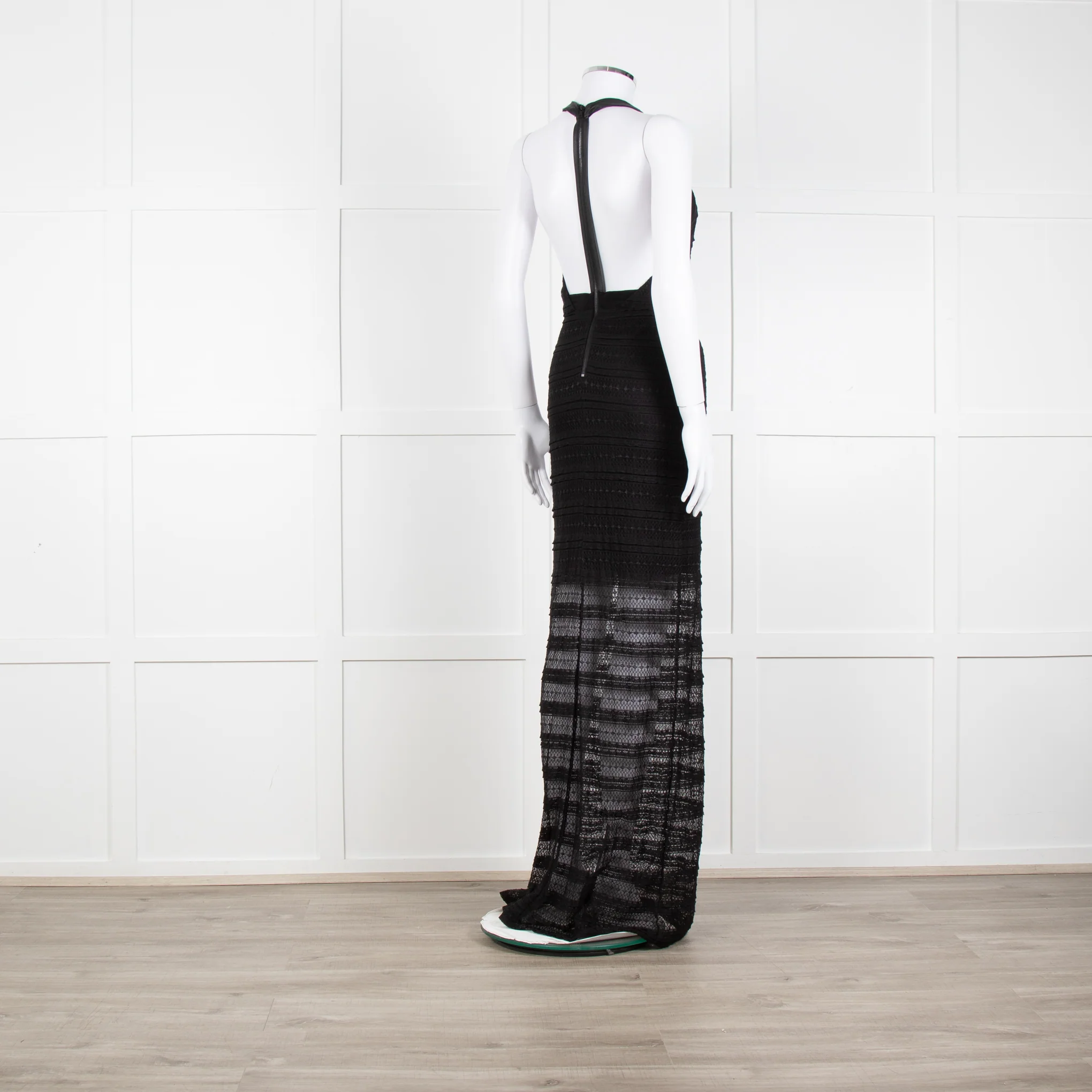 Alice + Olivia Black Lace Halter Maxi Dress - Image 6