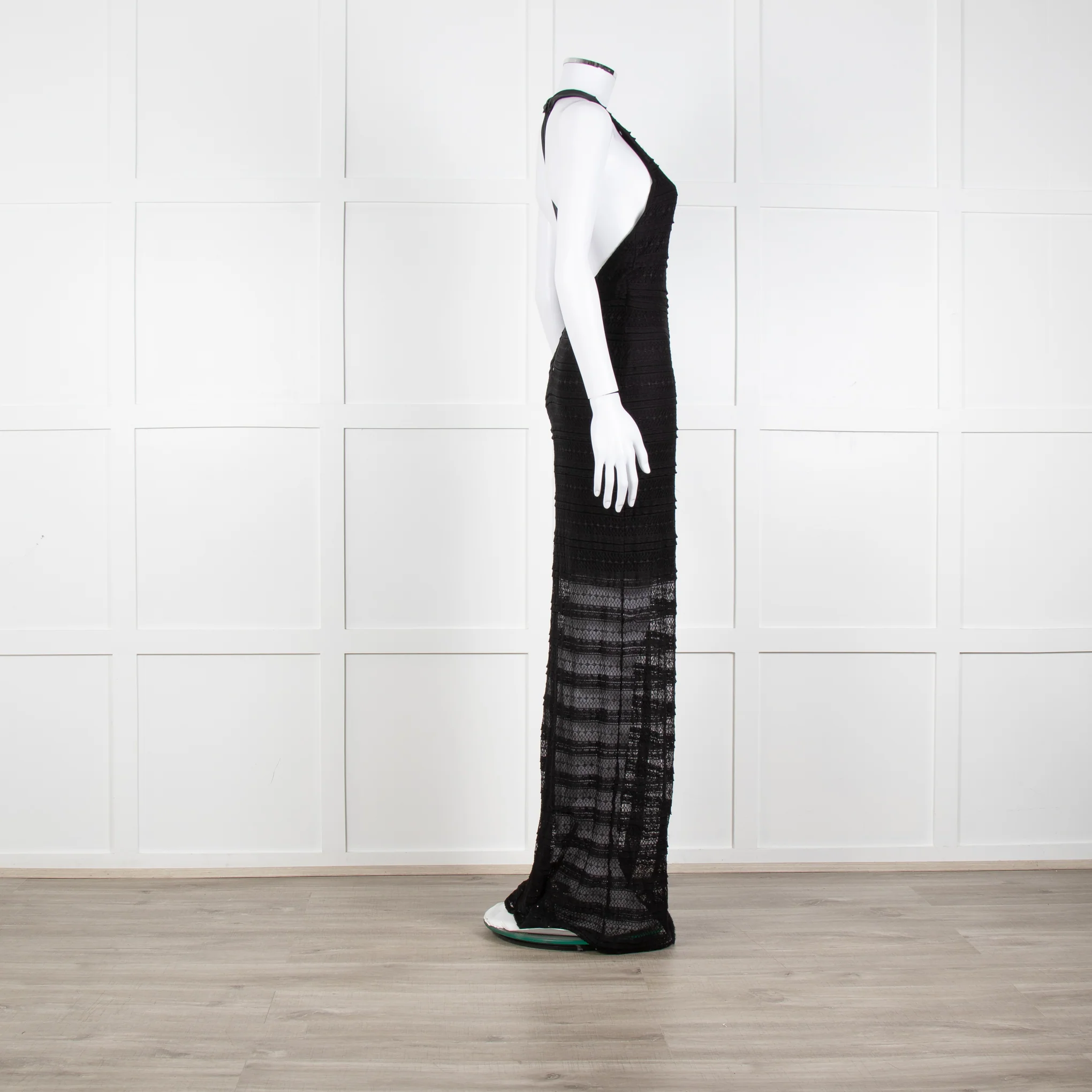 Alice + Olivia Black Lace Halter Maxi Dress - Image 7