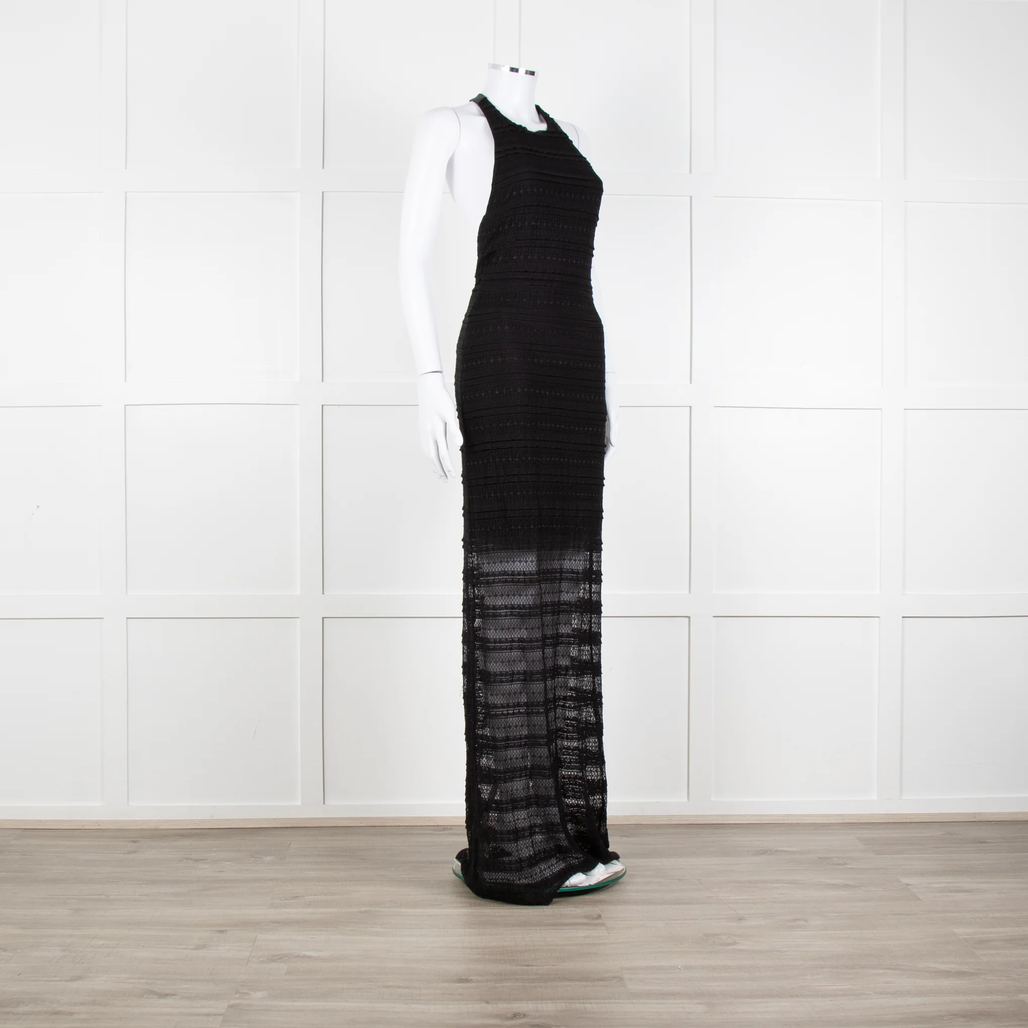 Alice + Olivia Black Lace Halter Maxi Dress - Image 8