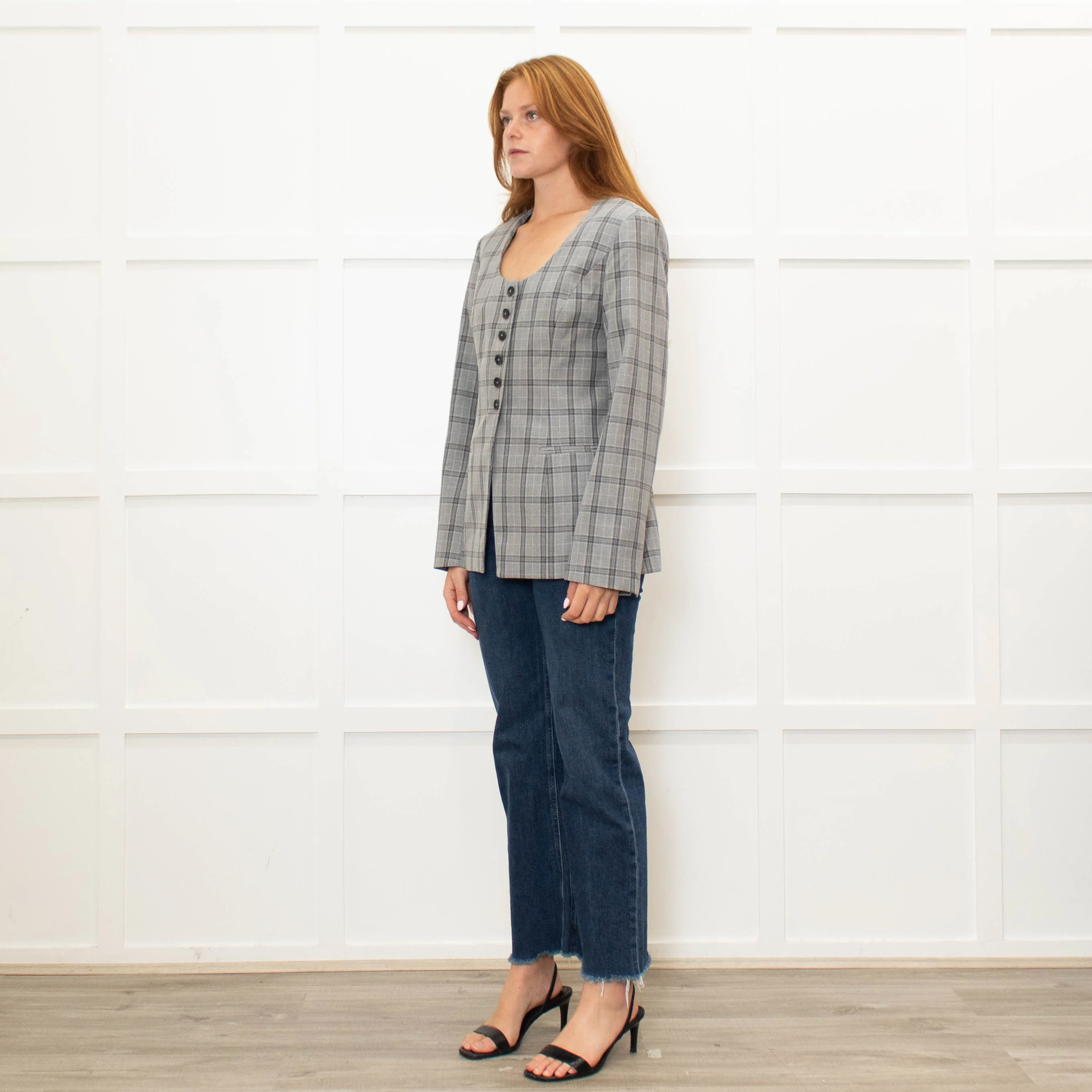 Aligne Check Waisted Scoop Blazer - Image 3