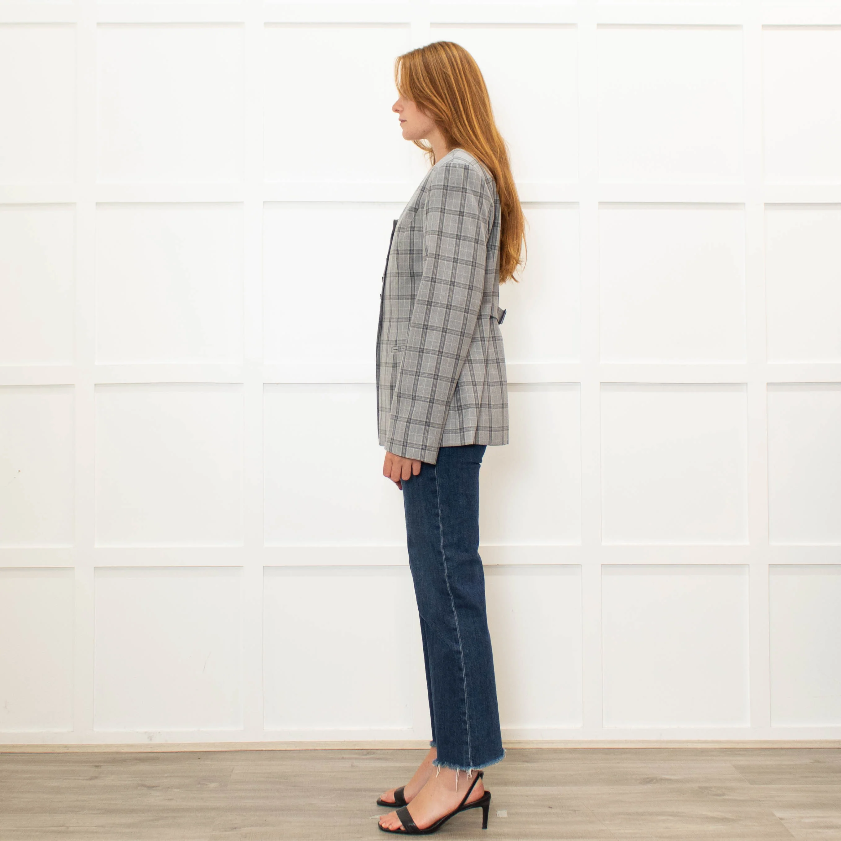 Aligne Check Waisted Scoop Blazer - Image 4
